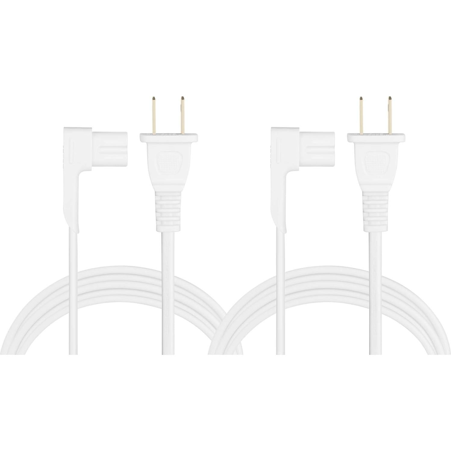 Cable de Alimentación Extra Largo Vebner 4.88m 2-Pack Blanco