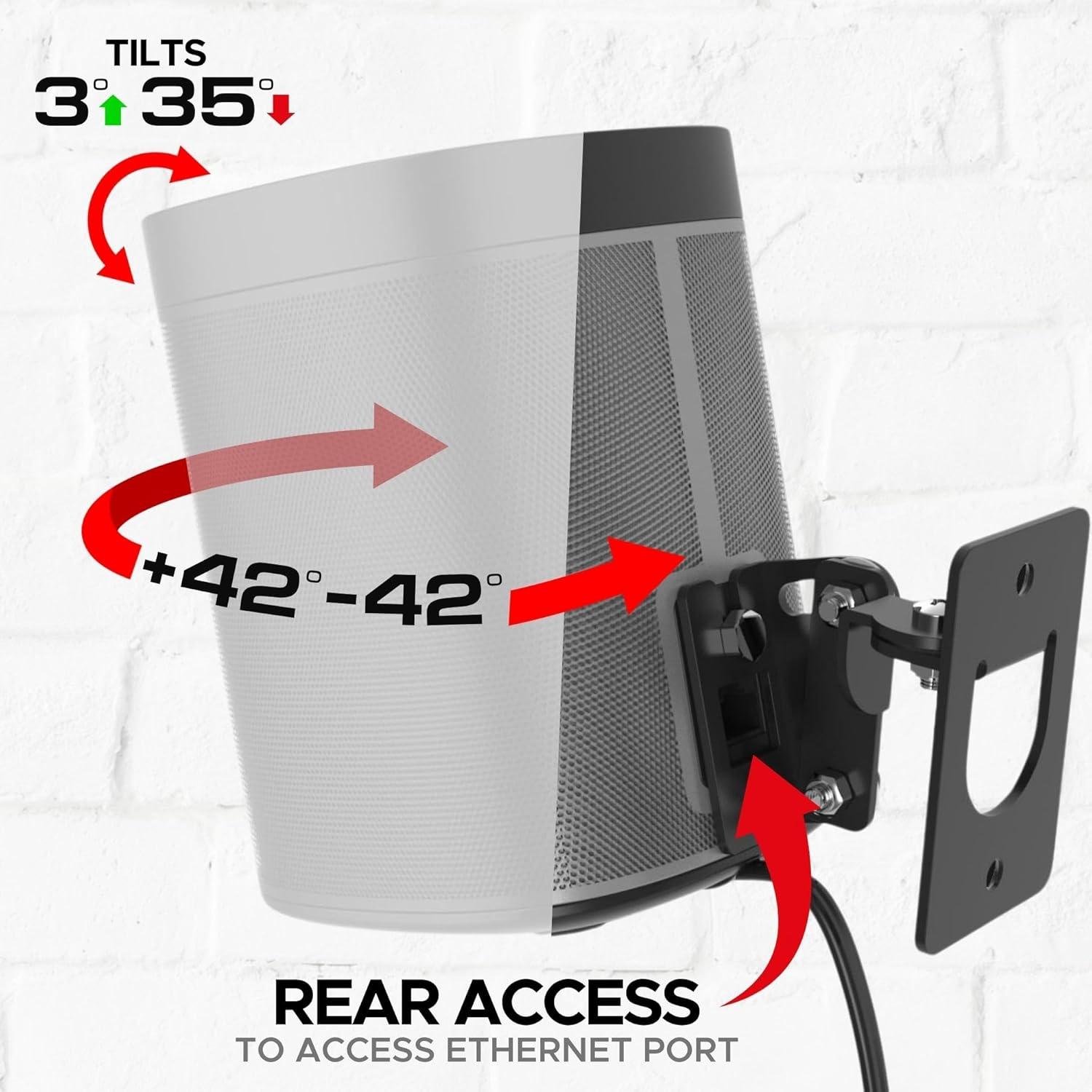 Soporte de Pared Soundbass para Sonos Play:1, Doble, Negro