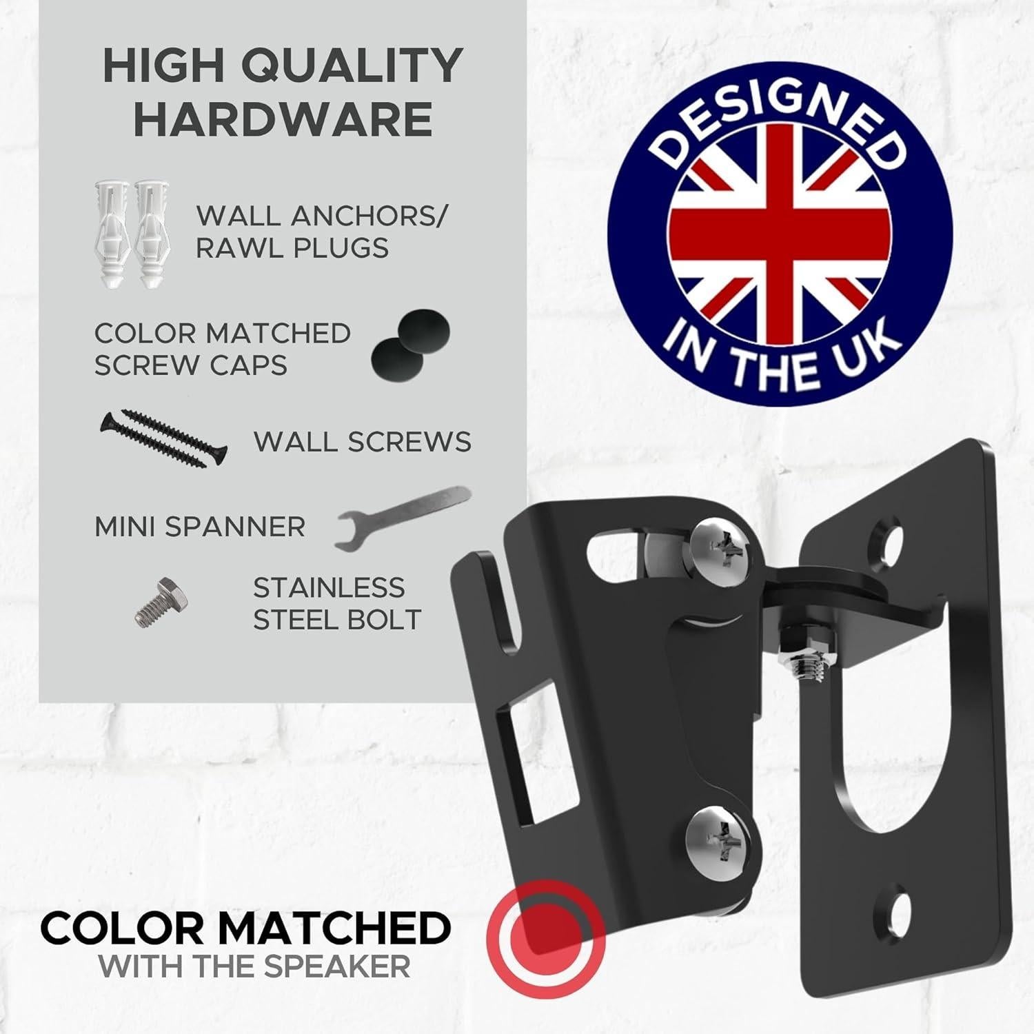 Soporte de Pared Soundbass para Sonos Play:1, Doble, Negro