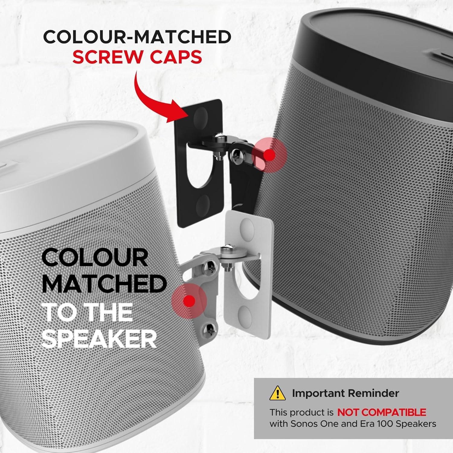 Soporte de Pared Soundbass para Sonos Play:1, Doble, Negro