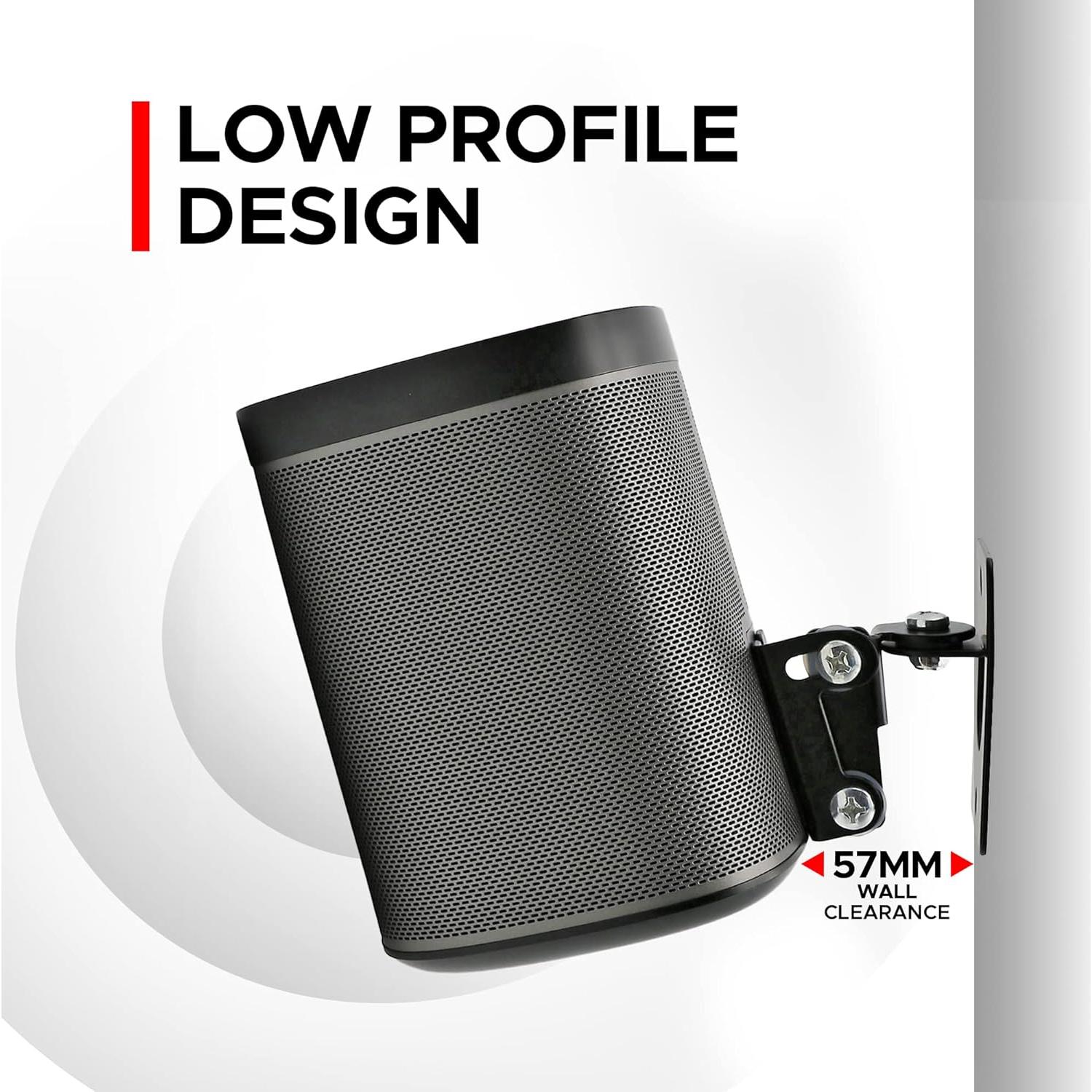 Soporte de Pared Soundbass para Sonos Play:1, Doble, Negro