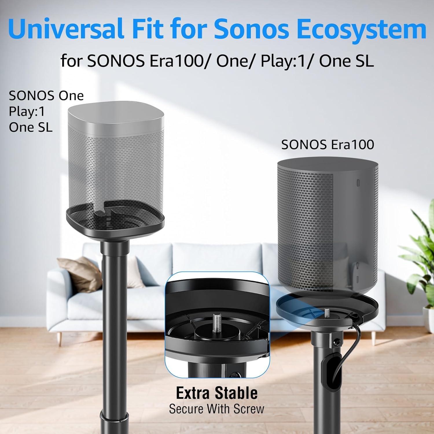 Soportes para Altavoces MOUNTUP para Sonos Era 100, Altura 89-110 cm