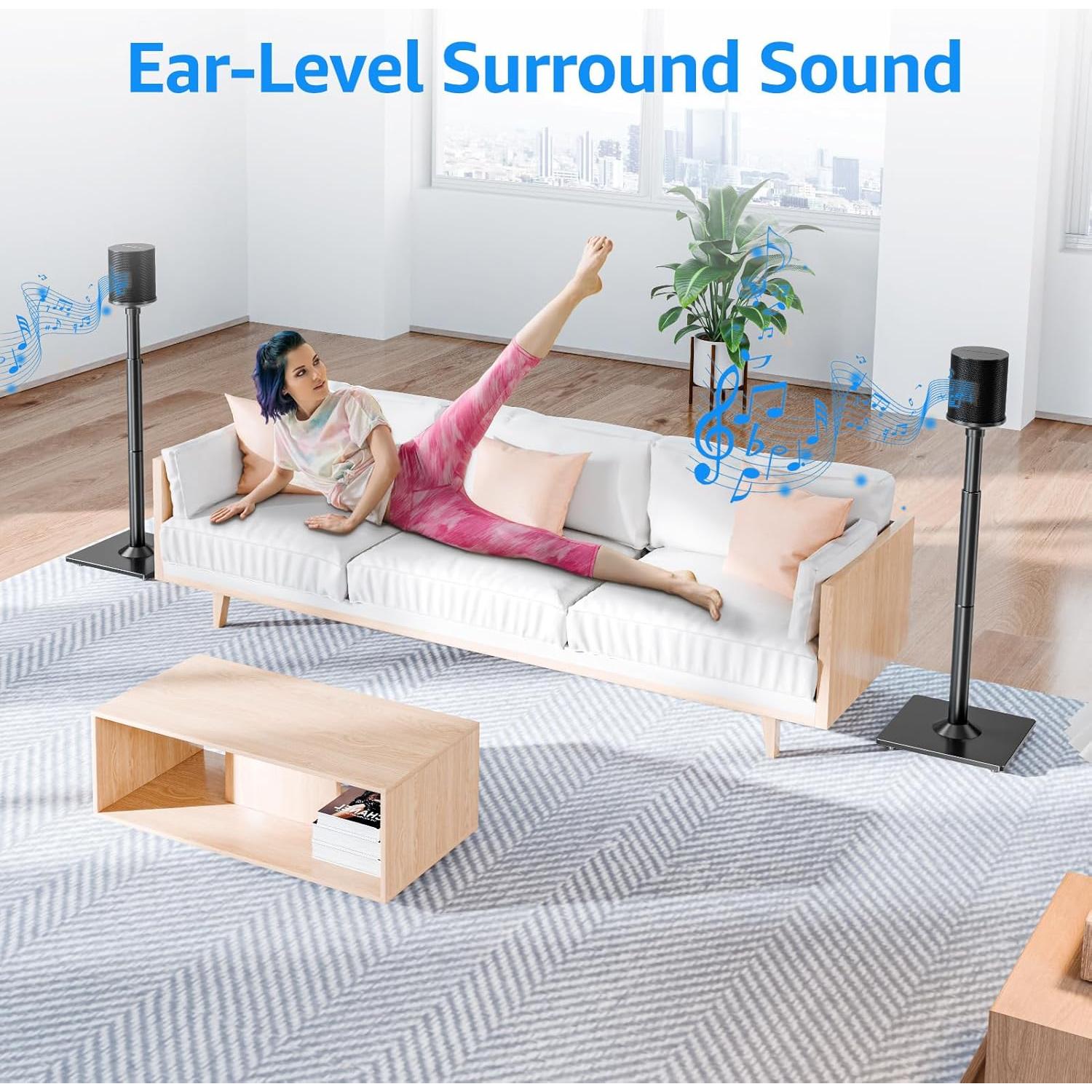 Soportes para Altavoces MOUNTUP para Sonos Era 100, Altura 89-110 cm