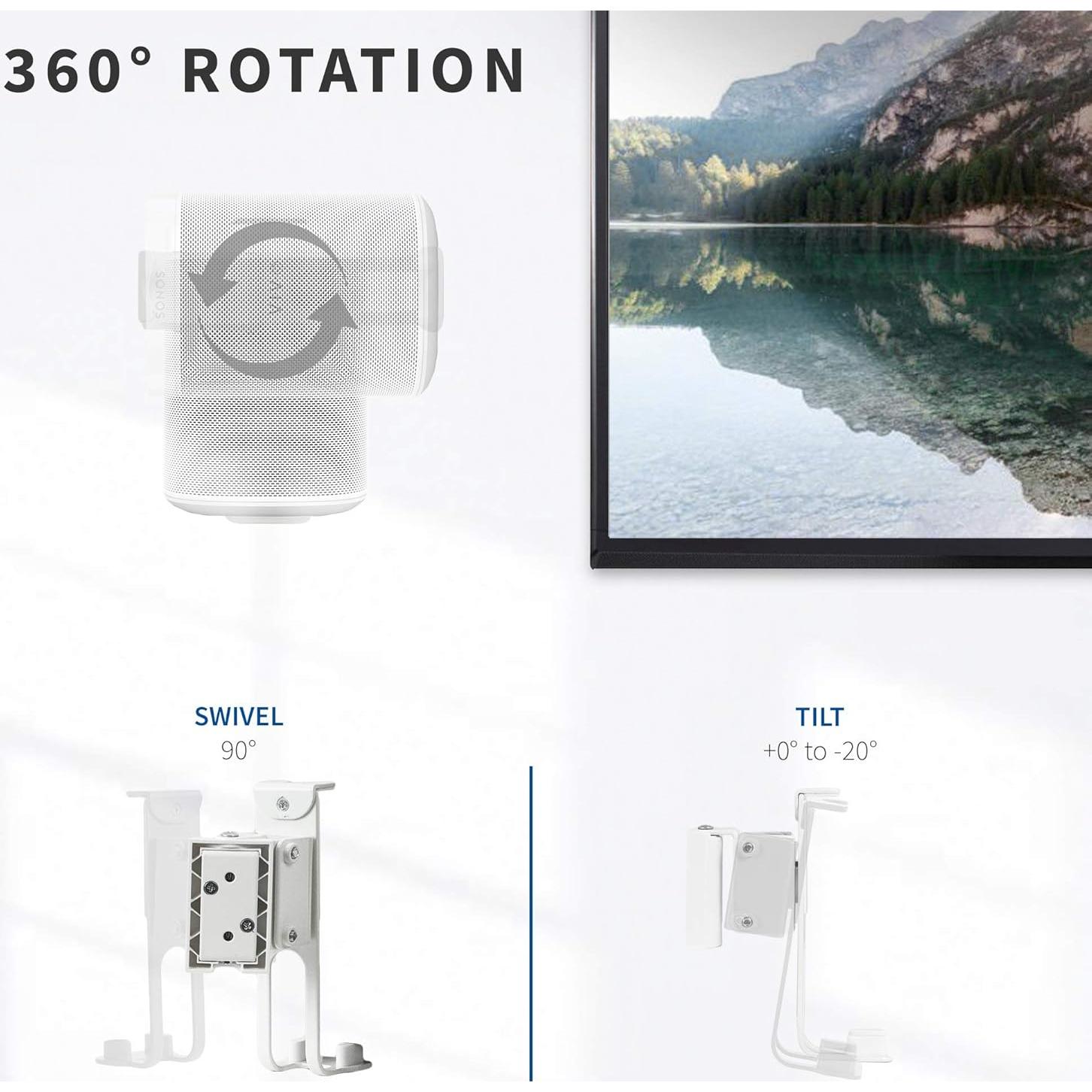 Soportes de Pared Duales VIVO para Altavoces Sonos One SL Play:1