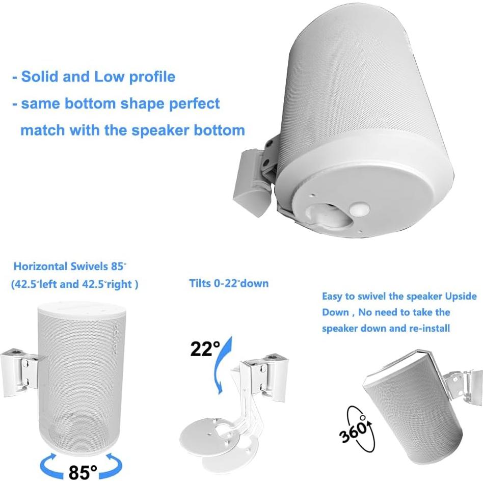 Soporte de Pared para Altavoz Sonos Era 100 - Metal Blanco