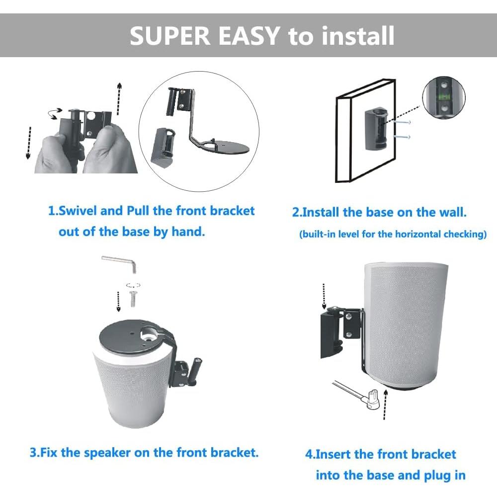 Soporte de Pared para Altavoz Sonos Era 100 - Metal Blanco