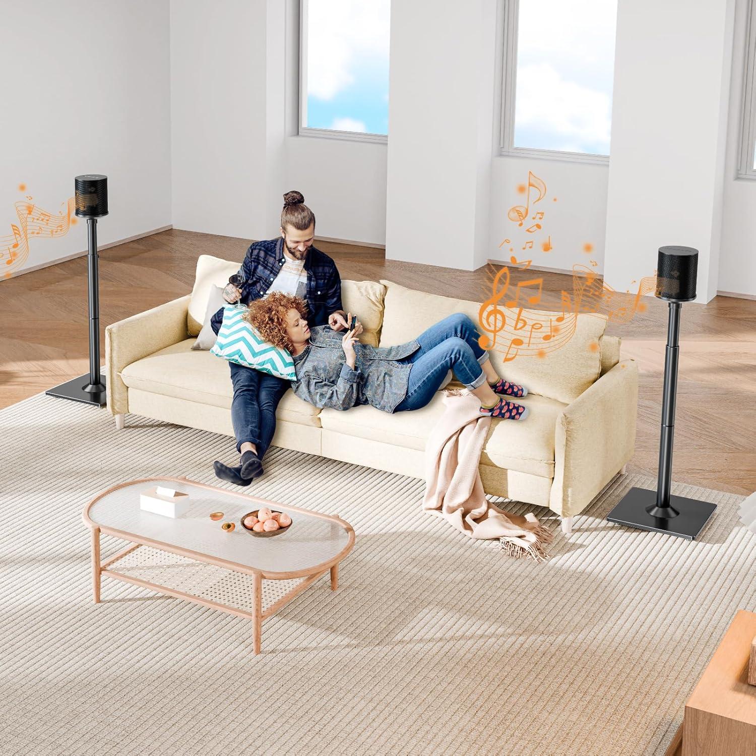 Soportes de Altavoces ELIVED para Sonos Era 100 y One, Ajustables 88.9-110.5 cm