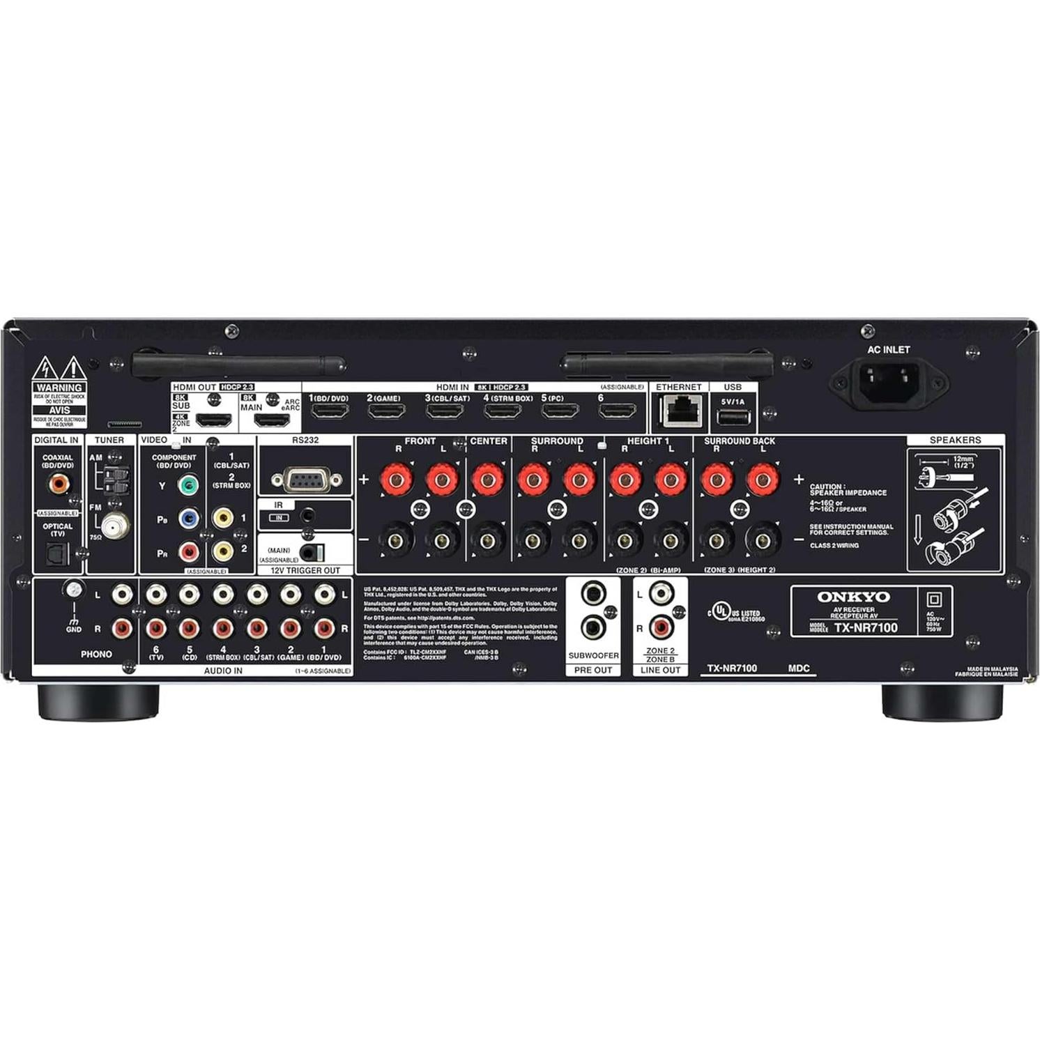 Receptor AV Onkyo TX-NR7100 9.2 Canales 100W Dirac Live THX