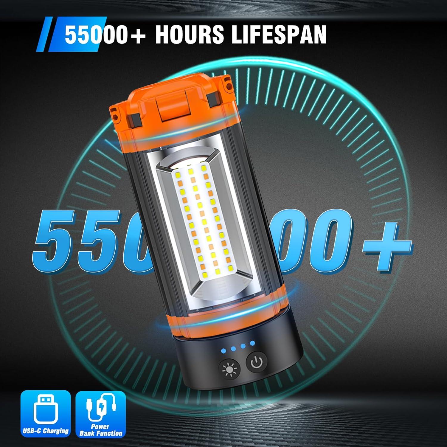 Luz de Camping Recargable AKOFUN 12000mAh 10000 Lúmenes 200 cm