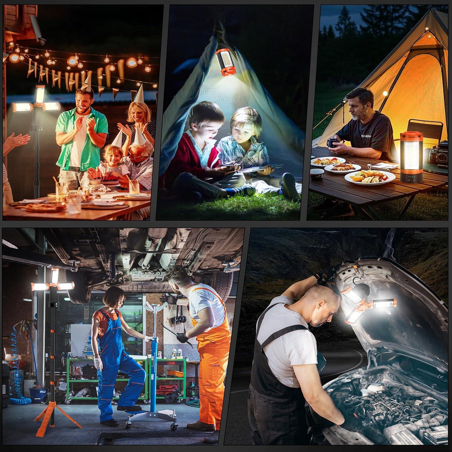 Luz de Camping Recargable AKOFUN 12000mAh 10000 Lúmenes 200 cm