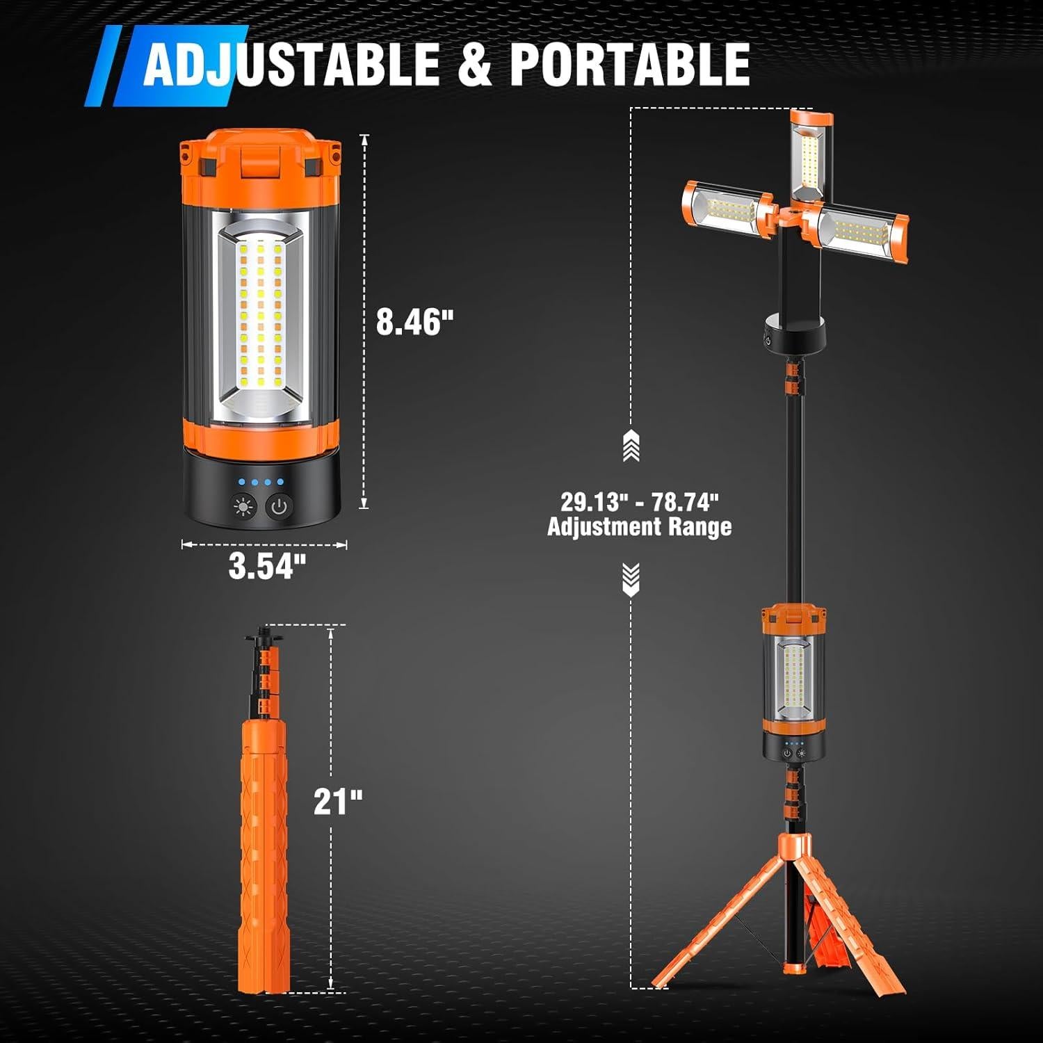 Luz de Camping Recargable AKOFUN 12000mAh 10000 Lúmenes 200 cm