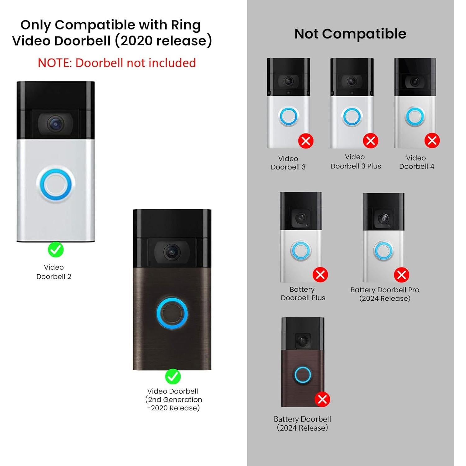 Soporte Adhesivo para Timbre Ring Video Doorbell 2da Gen - AHBTEYM