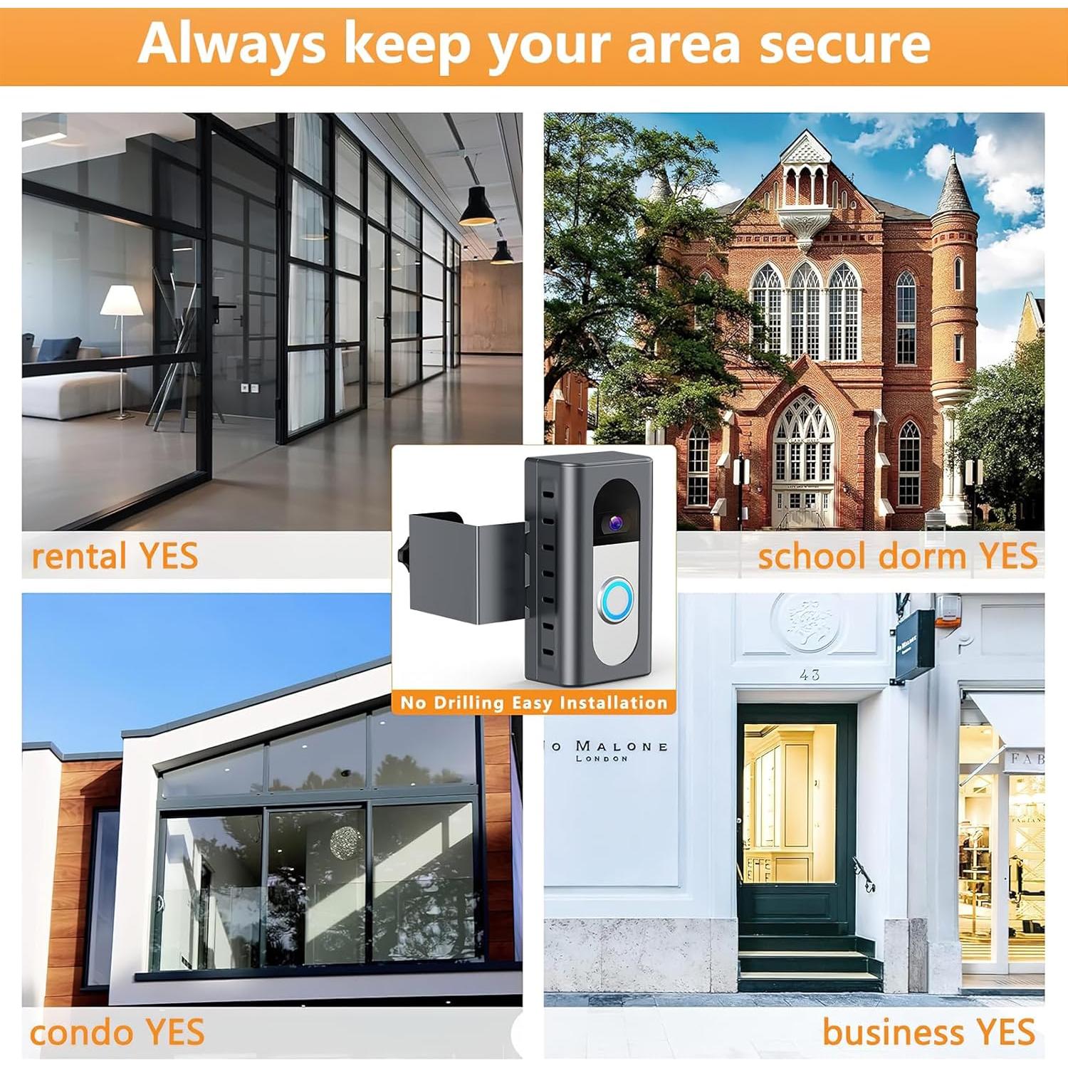 Soporte de Timbre de Video Anti-Robo QIBOX para Ring/Blink