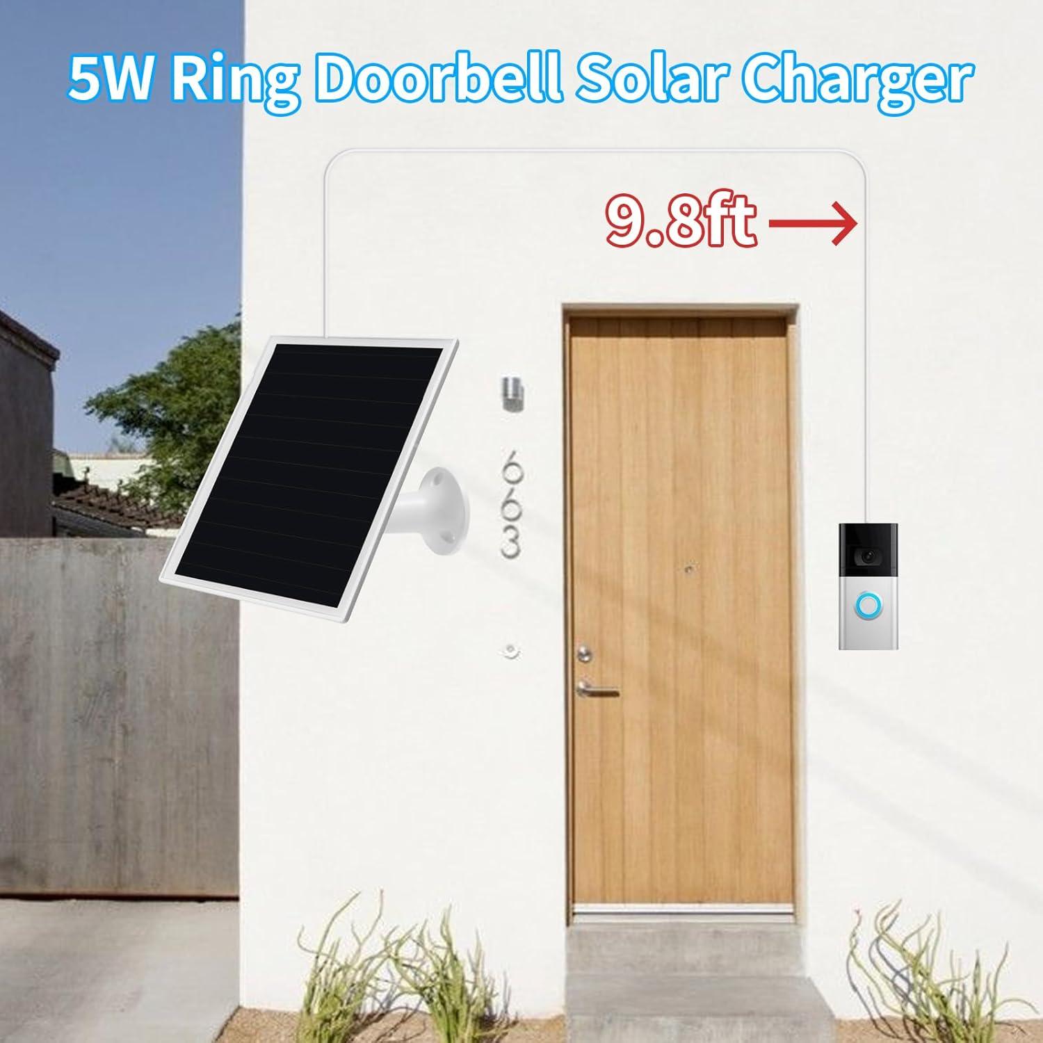 Cargador Solar Impermeable para Timbre Ring 3/3+/4 - 6W