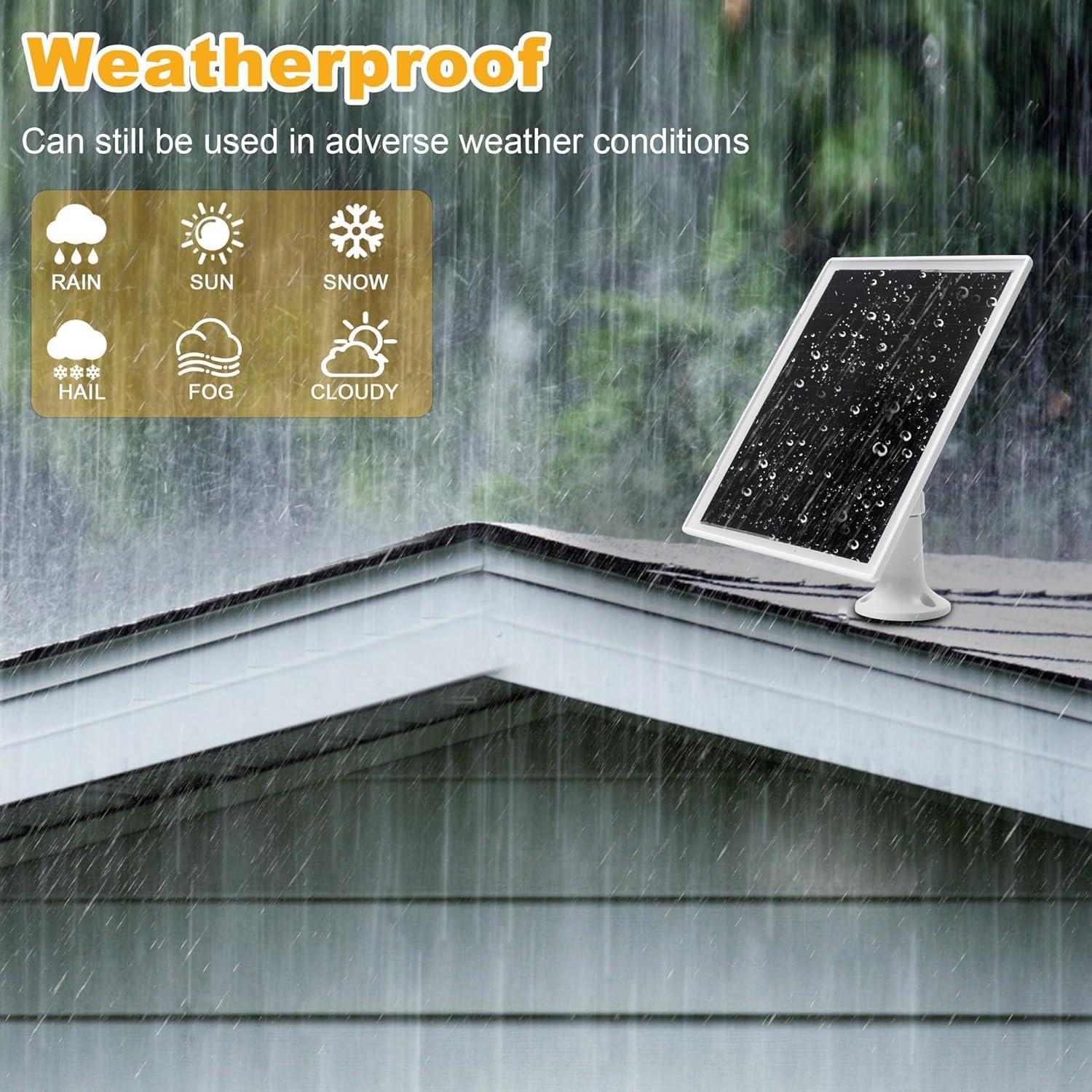 Cargador Solar Impermeable para Timbre Ring 3/3+/4 - 6W