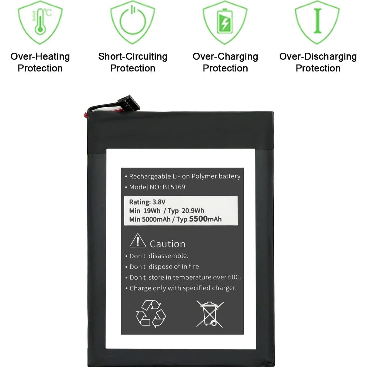 Batería WUHAO B15169 para Timbre de Video Ring 1ra Gen [5500mAh]