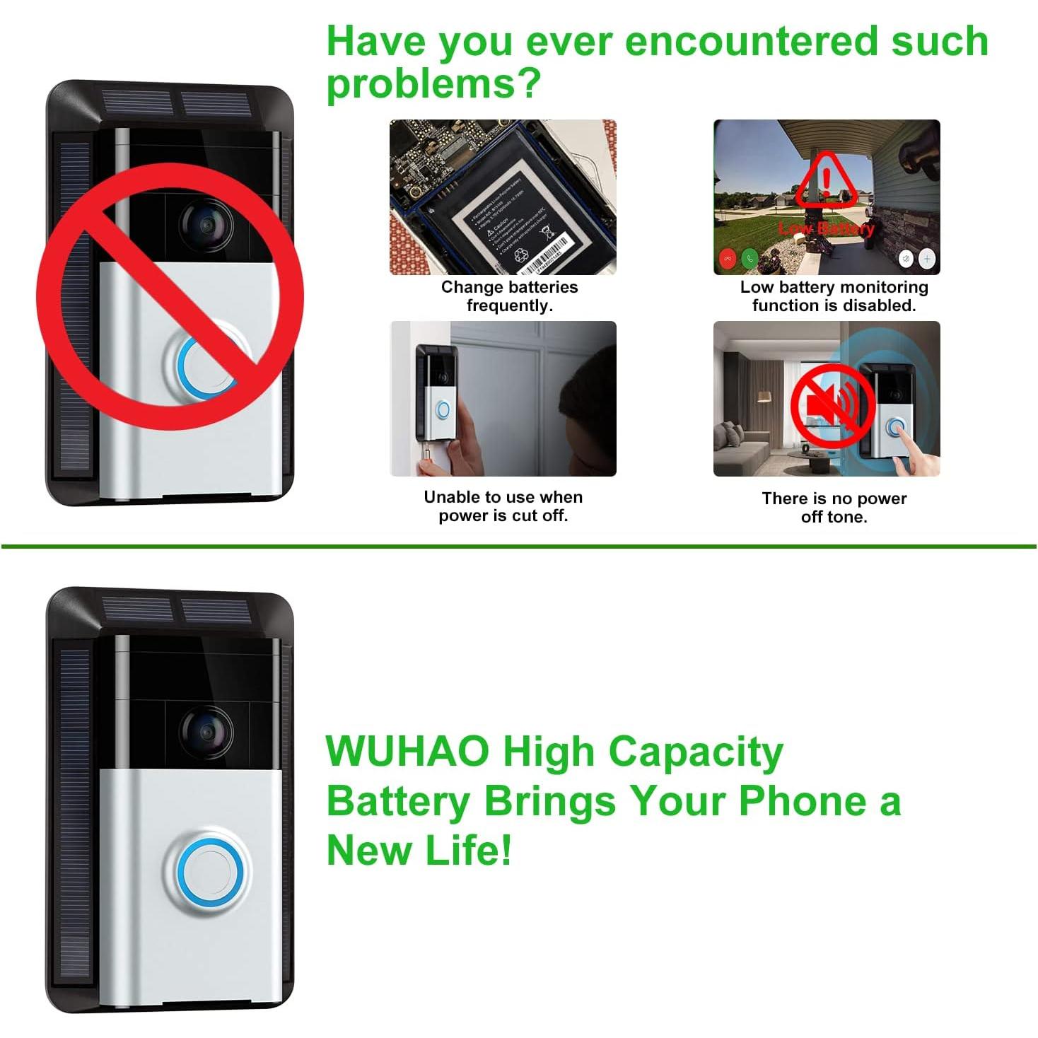 Batería WUHAO B15169 para Timbre de Video Ring 1ra Gen [5500mAh]