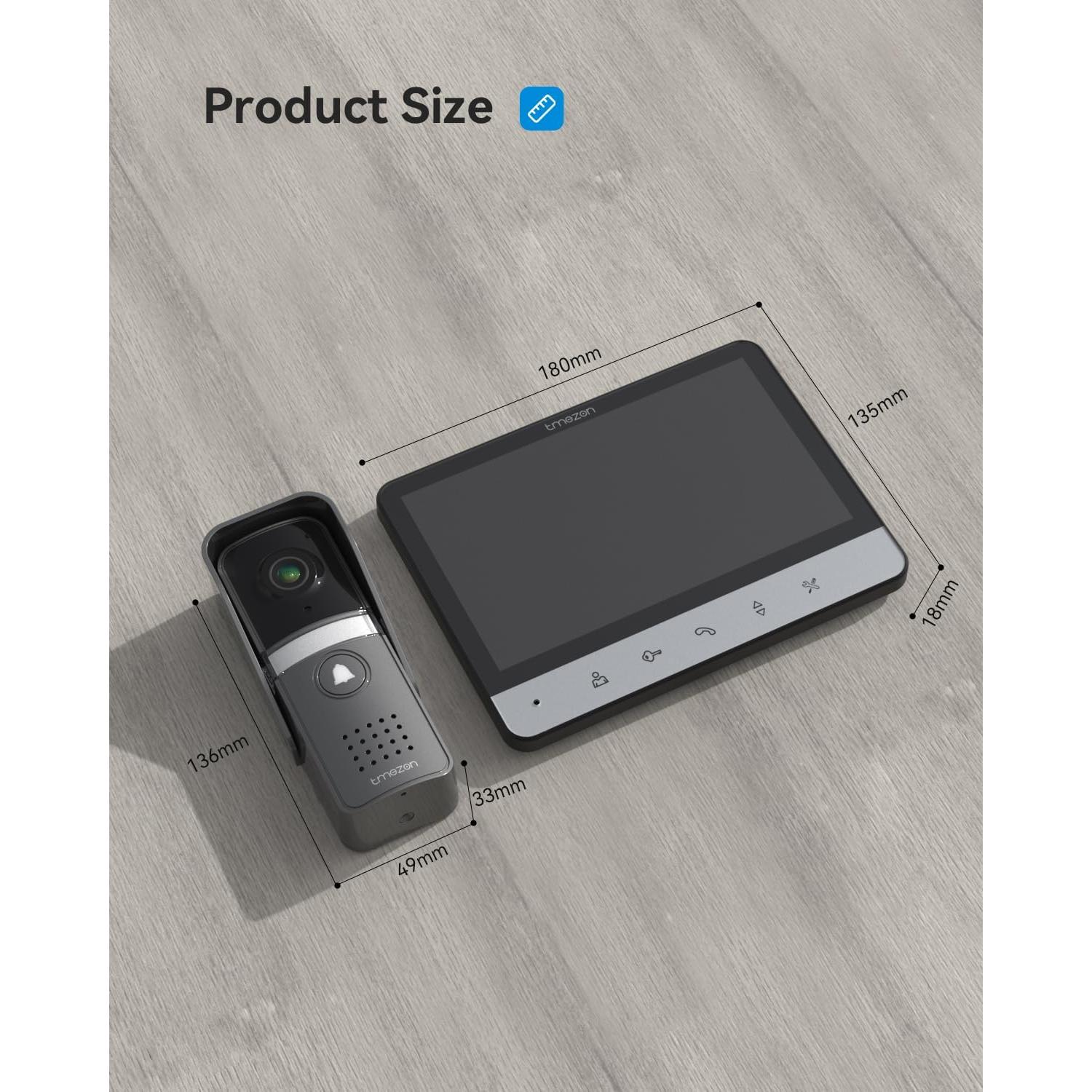 Intercomunicador de Video TMEZON 7" con Cámara y Visión Nocturna