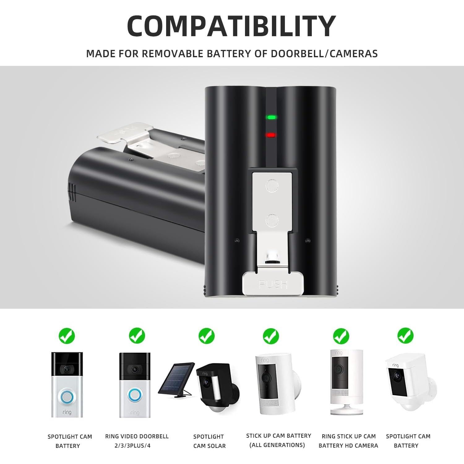 Batería de Reemplazo Ring 6040mAh 3.65V para Timbres y Cámaras