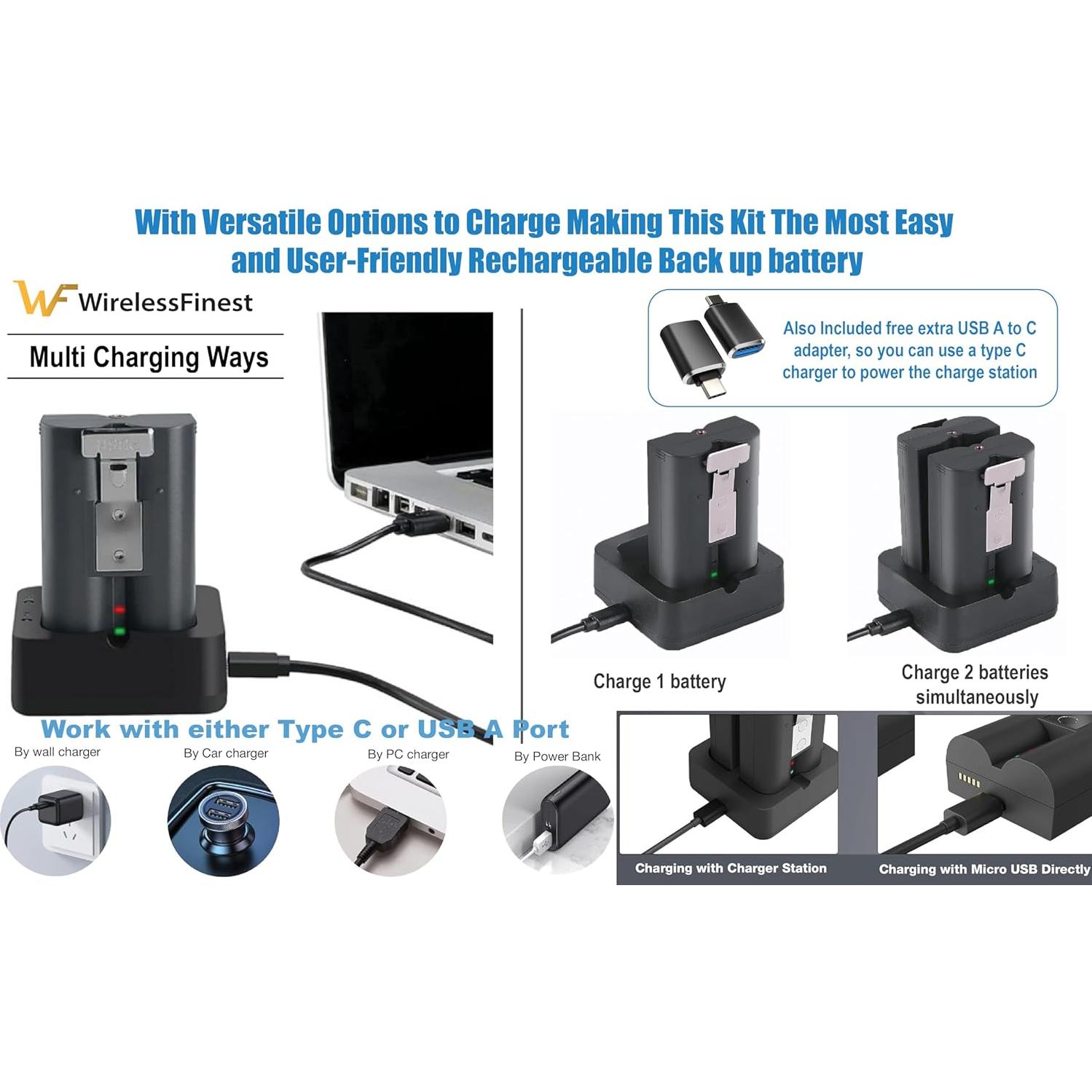 Batería Recargable 6040mAh para Timbre Ring + Estación Carga