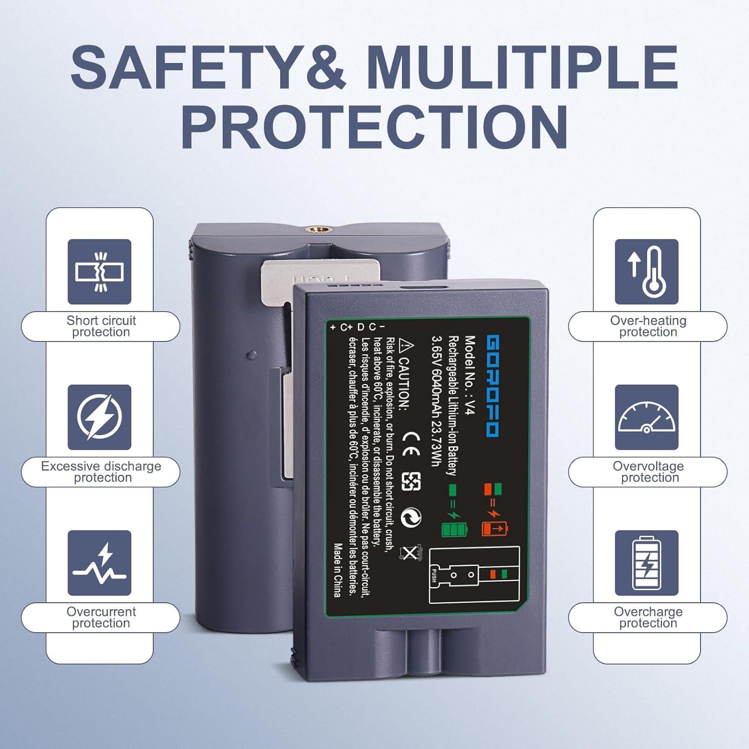 Paquete de 2 Baterías Recargables V4 para Timbre de Video Ring