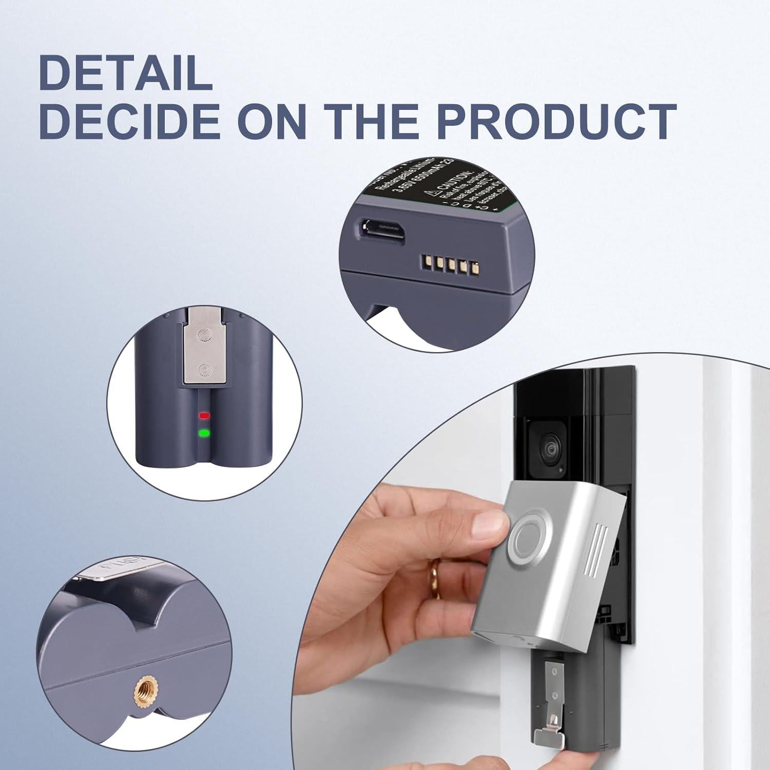 Paquete de 2 Baterías Recargables V4 para Timbre de Video Ring