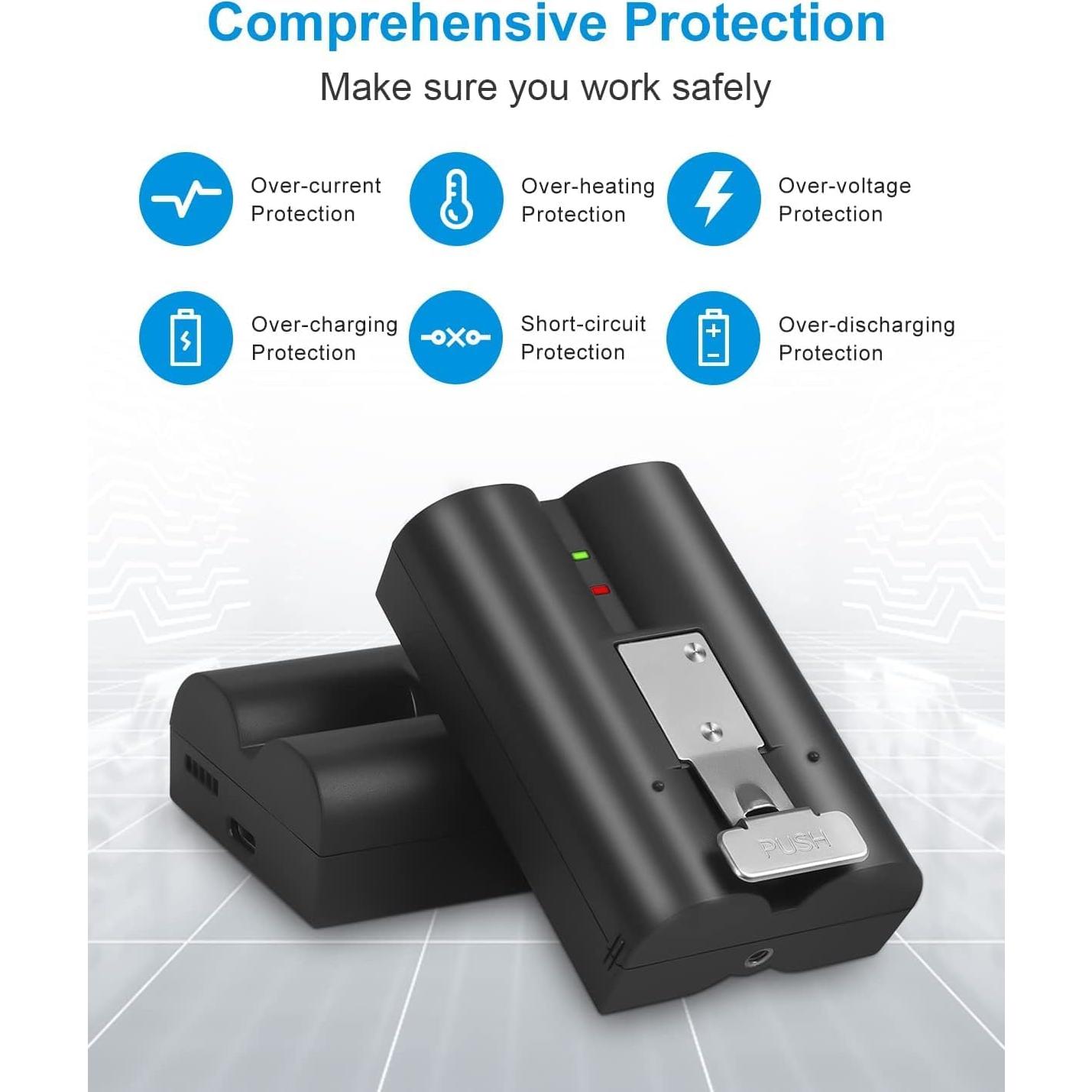 Paquete de 2 Baterías Recargables Amityke para Ring 6040mAh