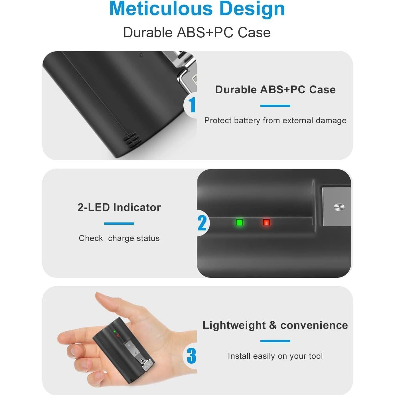 Paquete de 2 Baterías Recargables Amityke para Ring 6040mAh