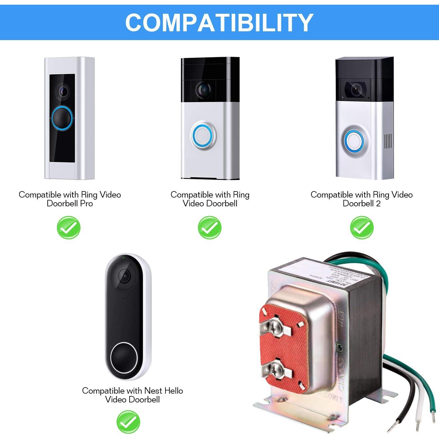 Transformador de Timbre Landhoow 16V 30VA Compatible Ring