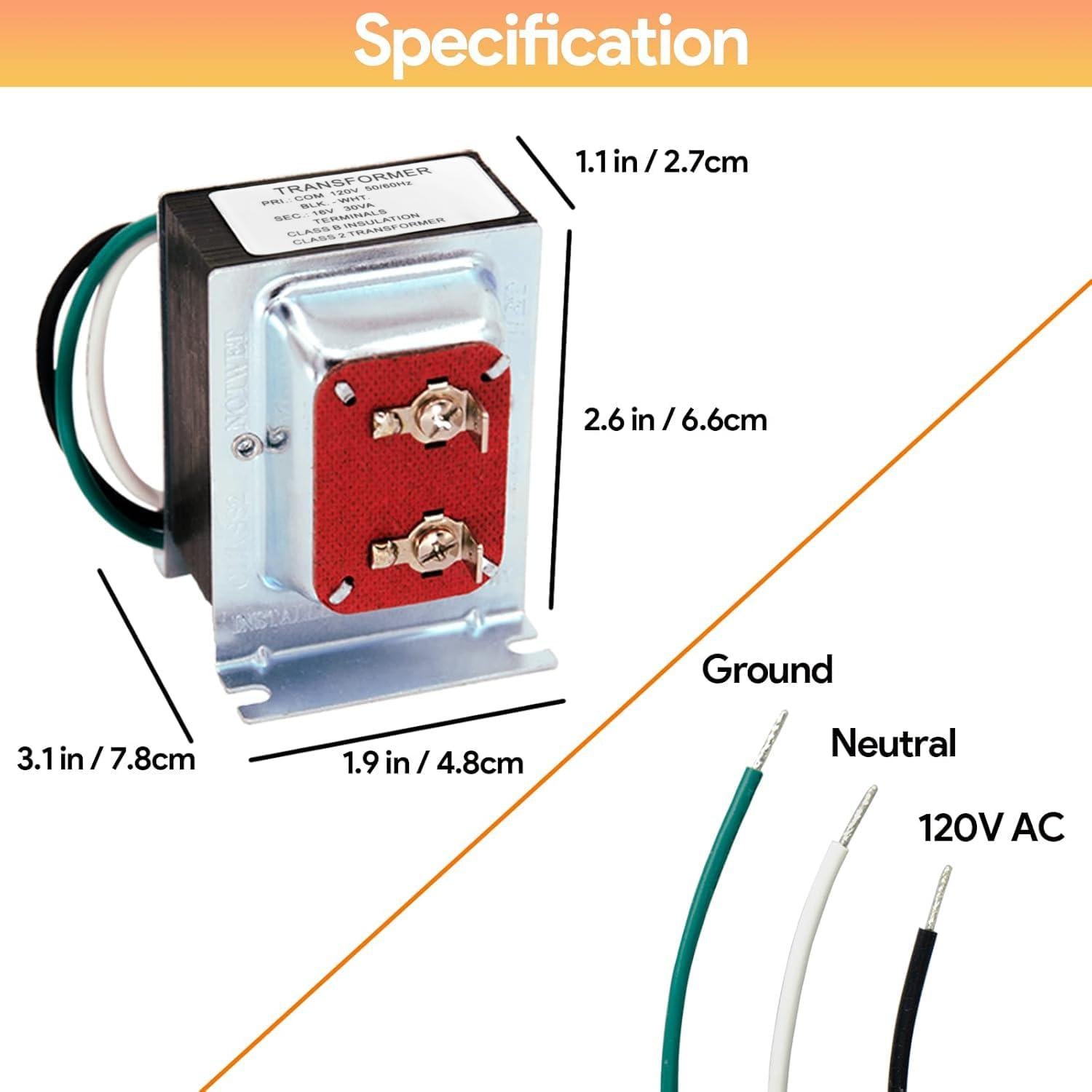 Transformador de Timbre 16V ChooKaChoo 30VA para Ring y Nest