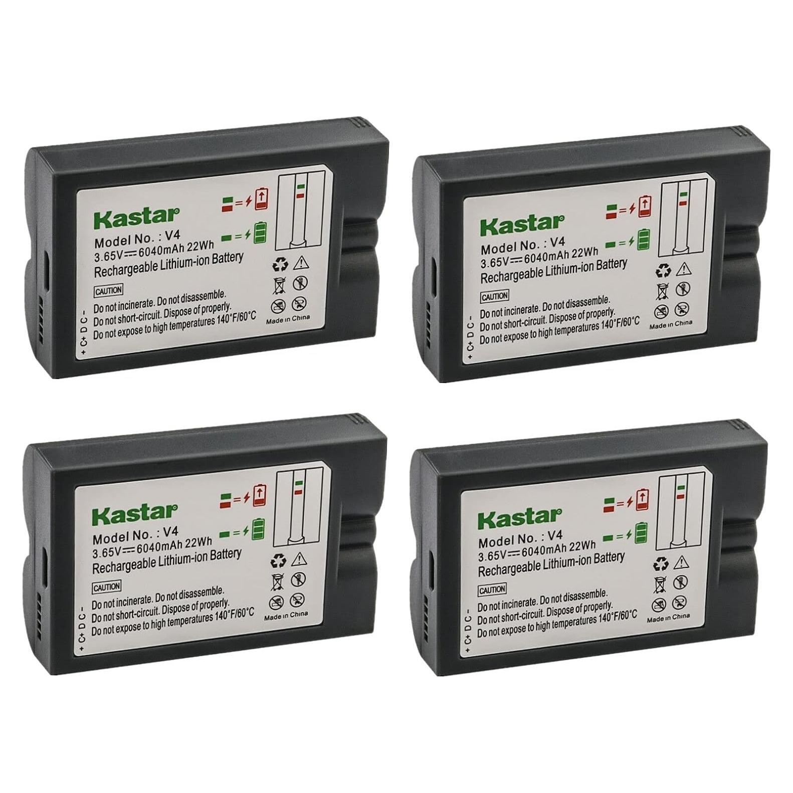 Paquete de 4 Baterías Kastar Litio-Ion para Ring V4 y Doorbell