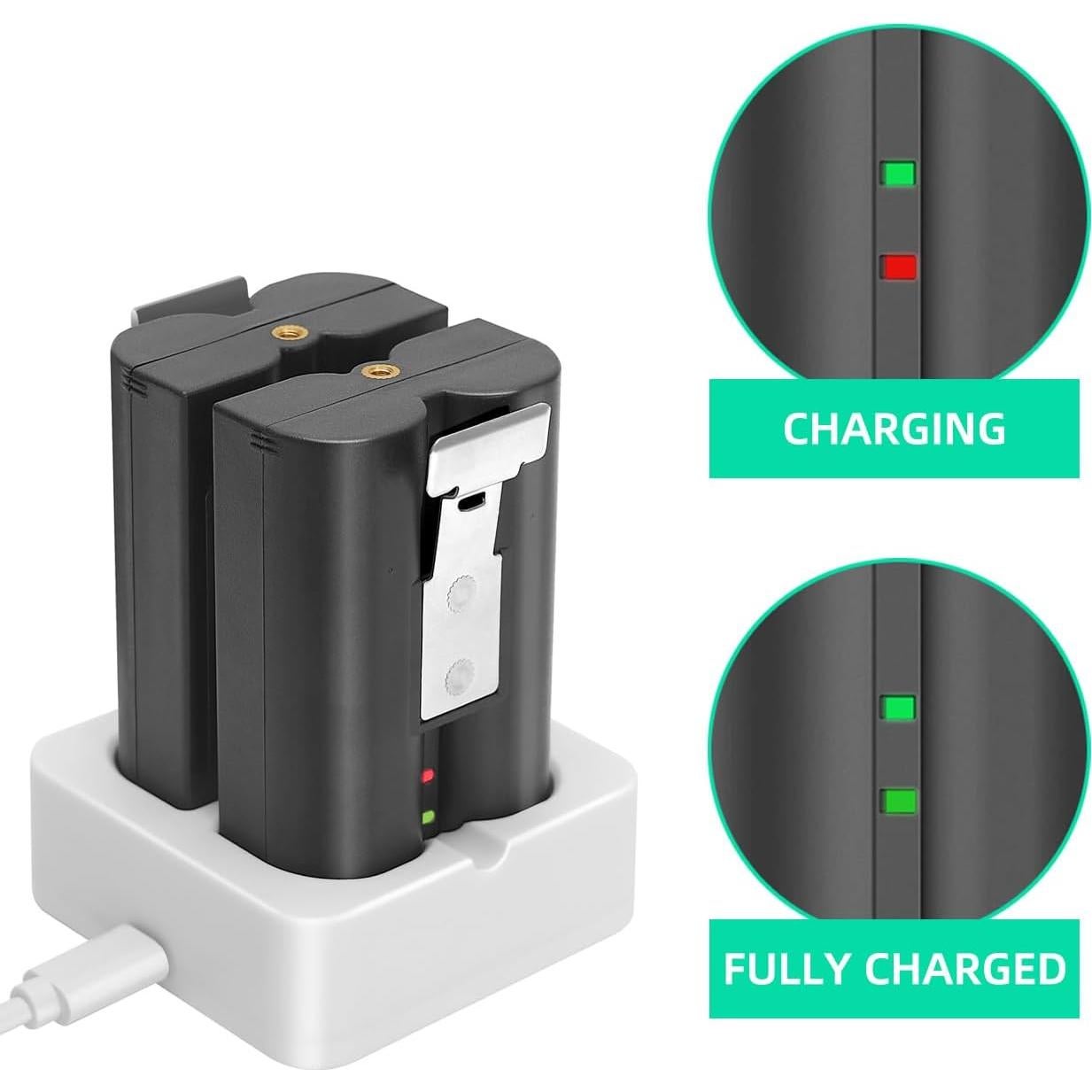 Paquete 2 Baterías Recargables 6040mAh + Cargador Ring