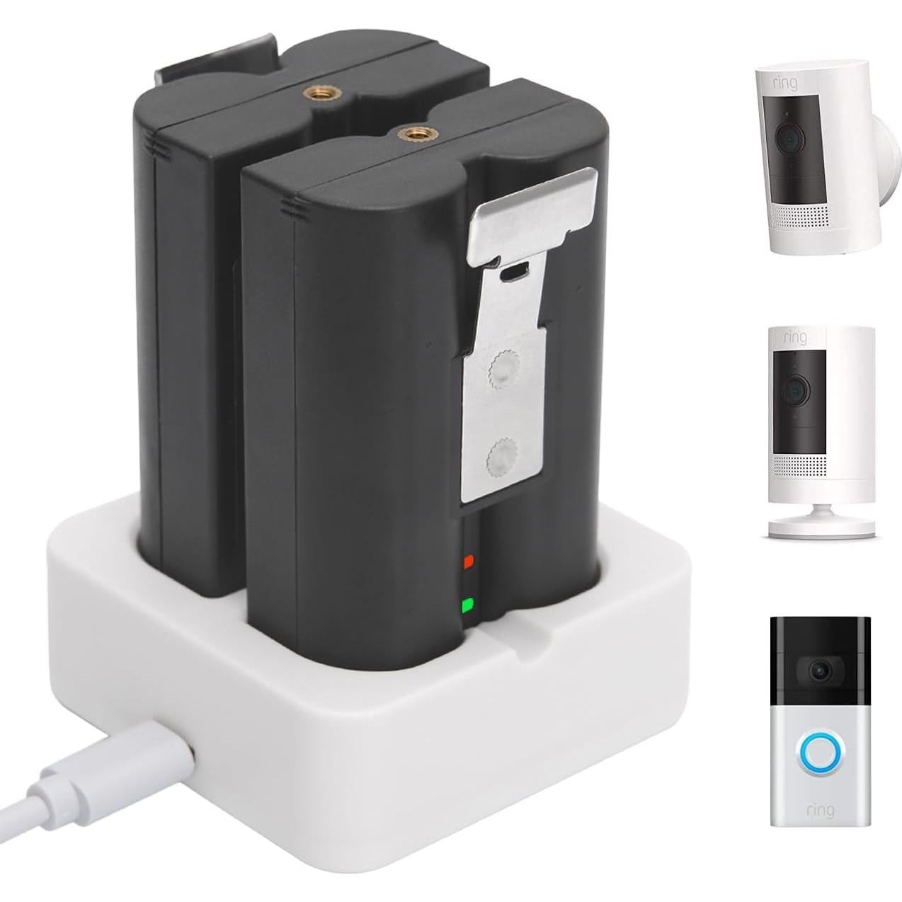 Paquete 2 Baterías Recargables 6040mAh + Cargador Ring