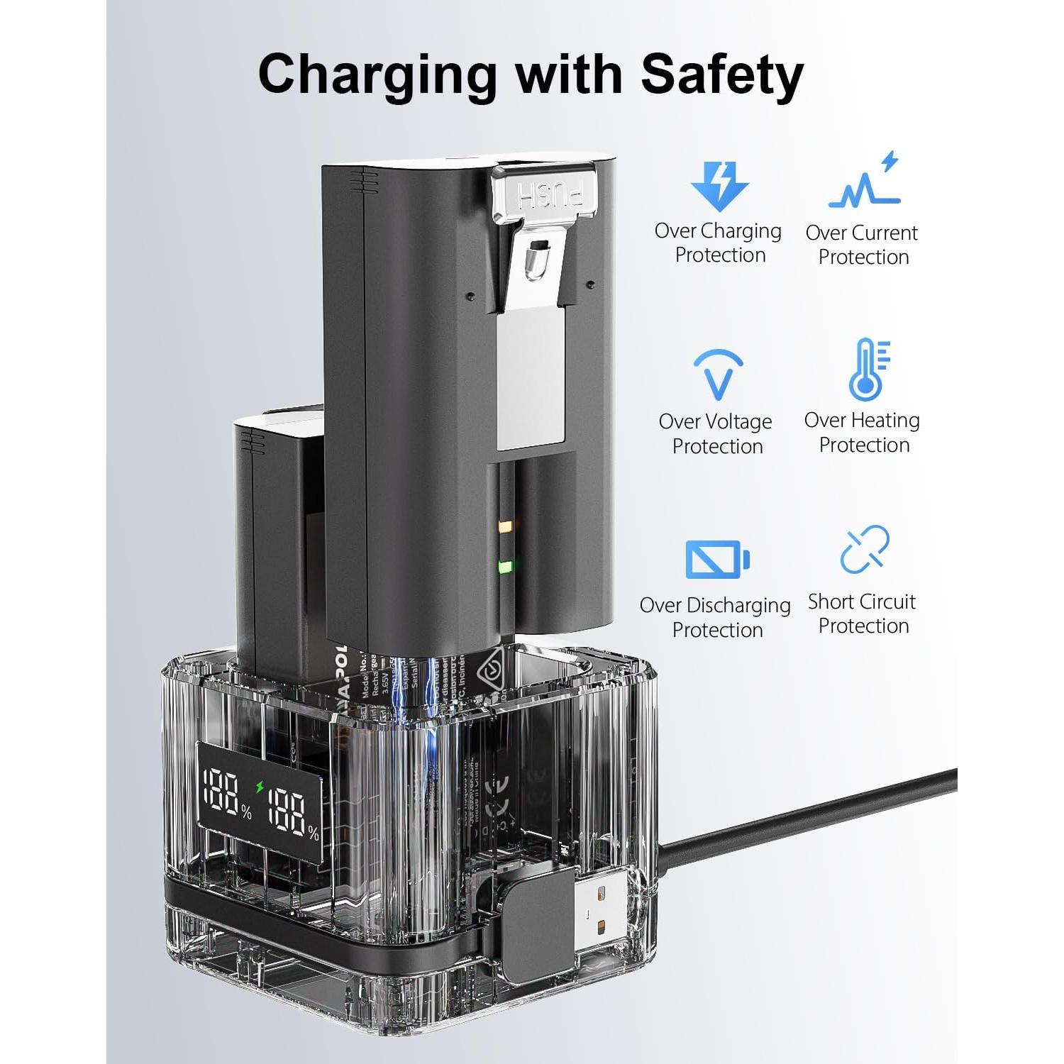 Paquete de 2 Baterías Ring V4 6040mAh + Cargador Digital