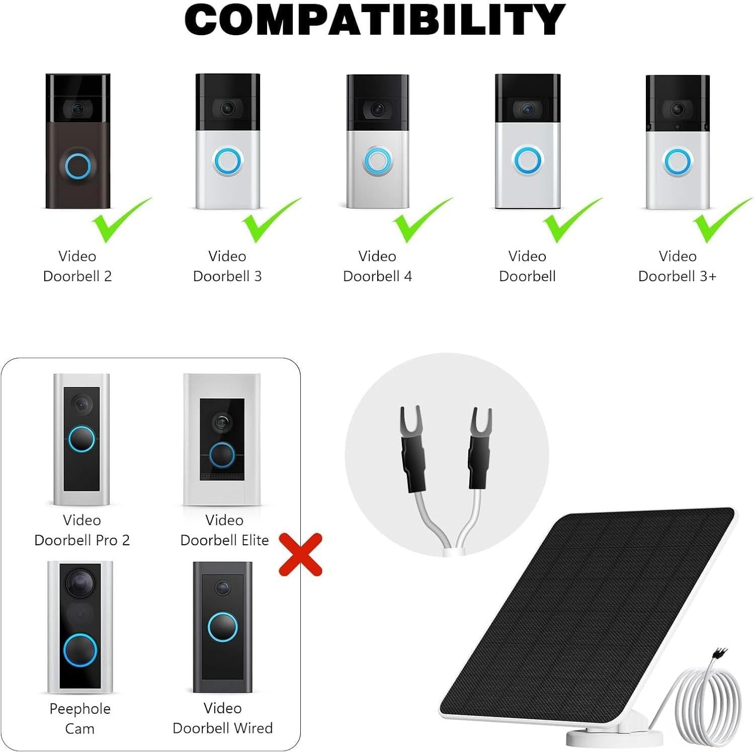 Panel Solar 5W DEHKATA para Timbre Ring - Carga Eficiente