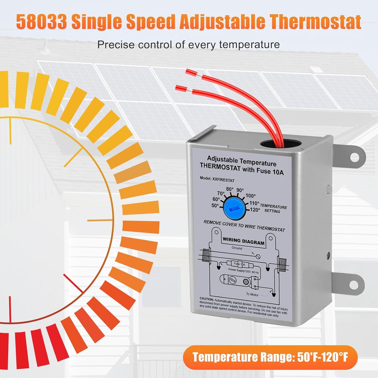 Termostato Programable FOLOSEM 58033 para Ventiladores de Ático