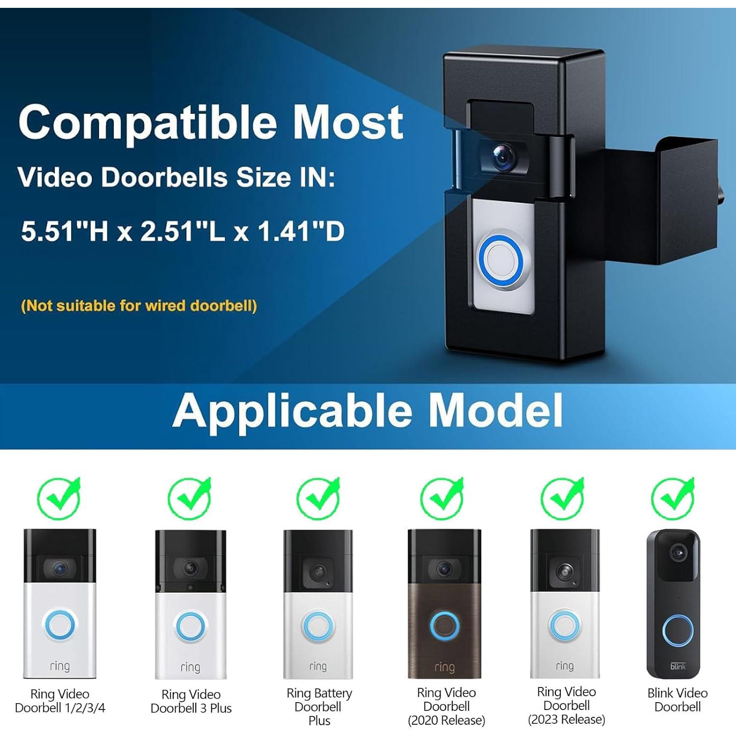 Soporte de Timbre de Video Antirrobo BTLMEMO Negro Ajustable