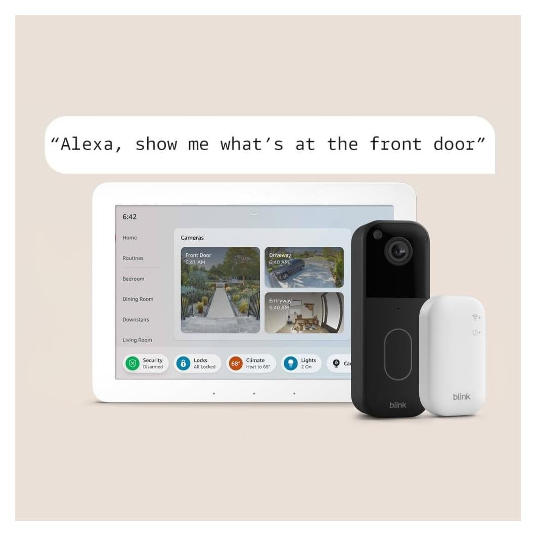 Echo Hub with Blink Video Doorbell (newest model), with Alexa+ Early Access