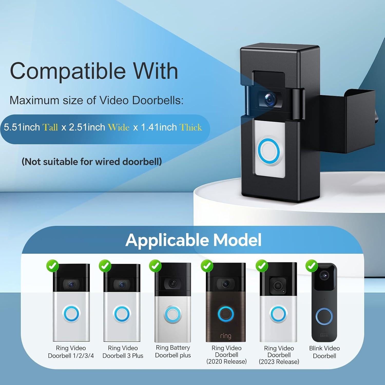 Soporte de Timbre de Video Antirrobo BTLMEMO para Ring/Blink