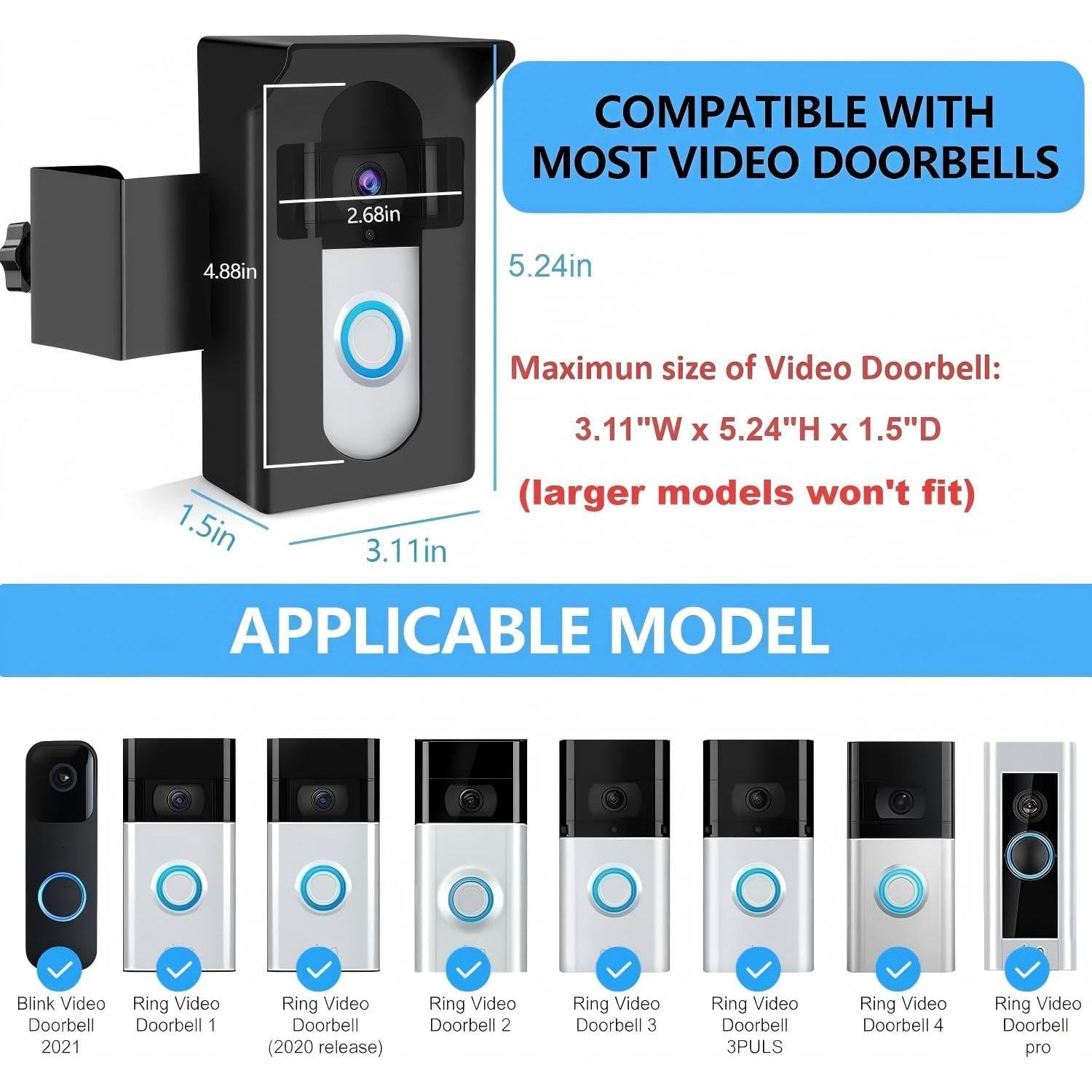 Soporte de Timbre de Video Antirrobo PETALENT Sin Taladrar
