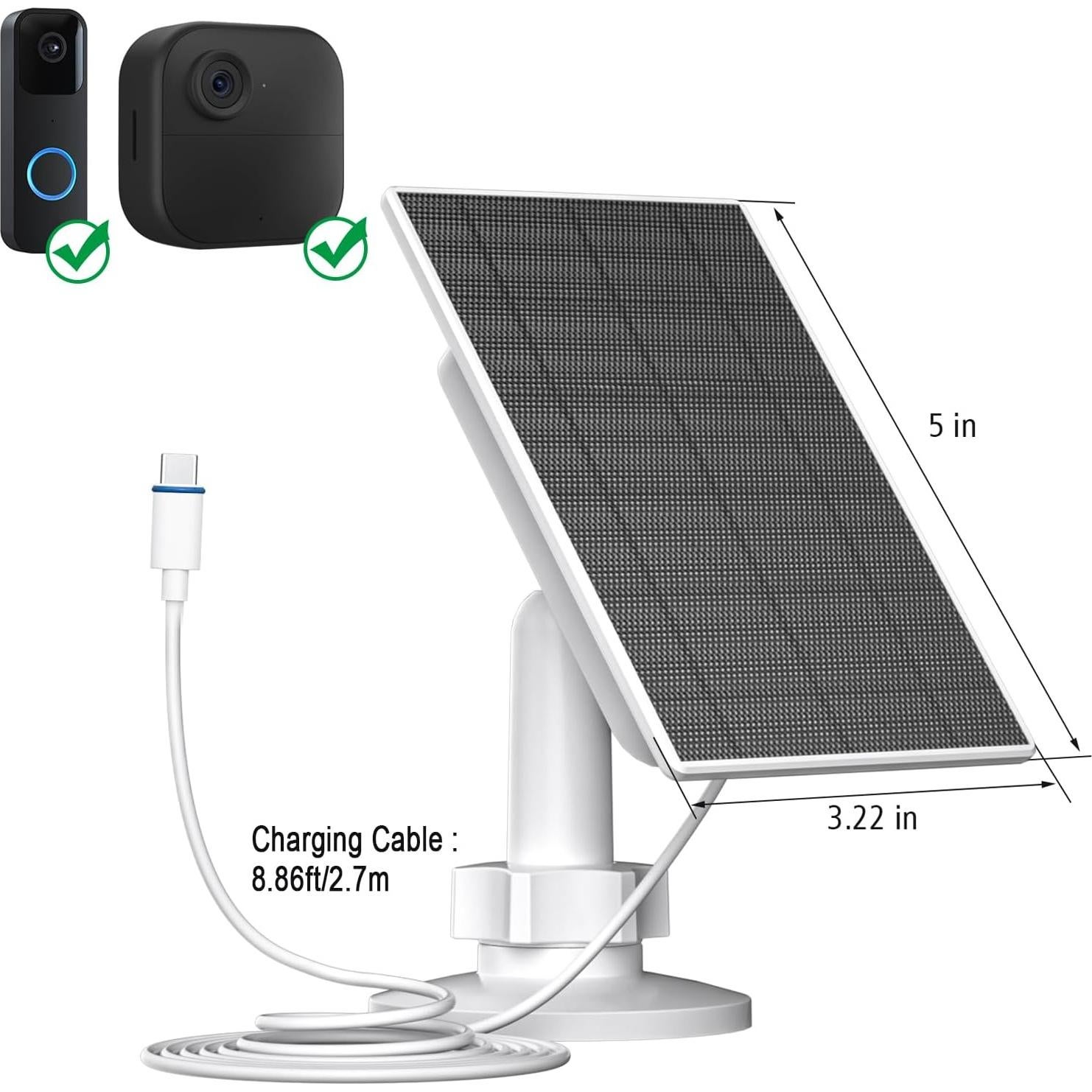 Panel Solar Zivif 2W para Cámara Blink Outdoor 4 y Videoportero