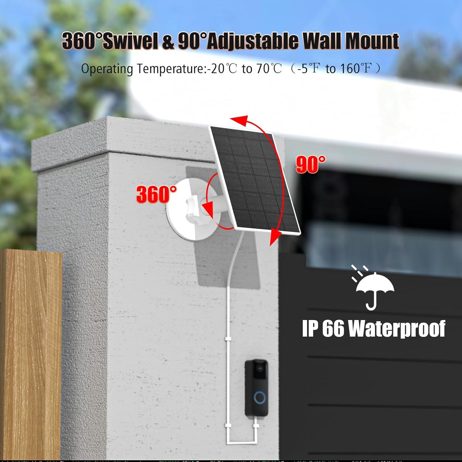 Panel Solar Zivif 2W para Cámara Blink Outdoor 4 y Videoportero