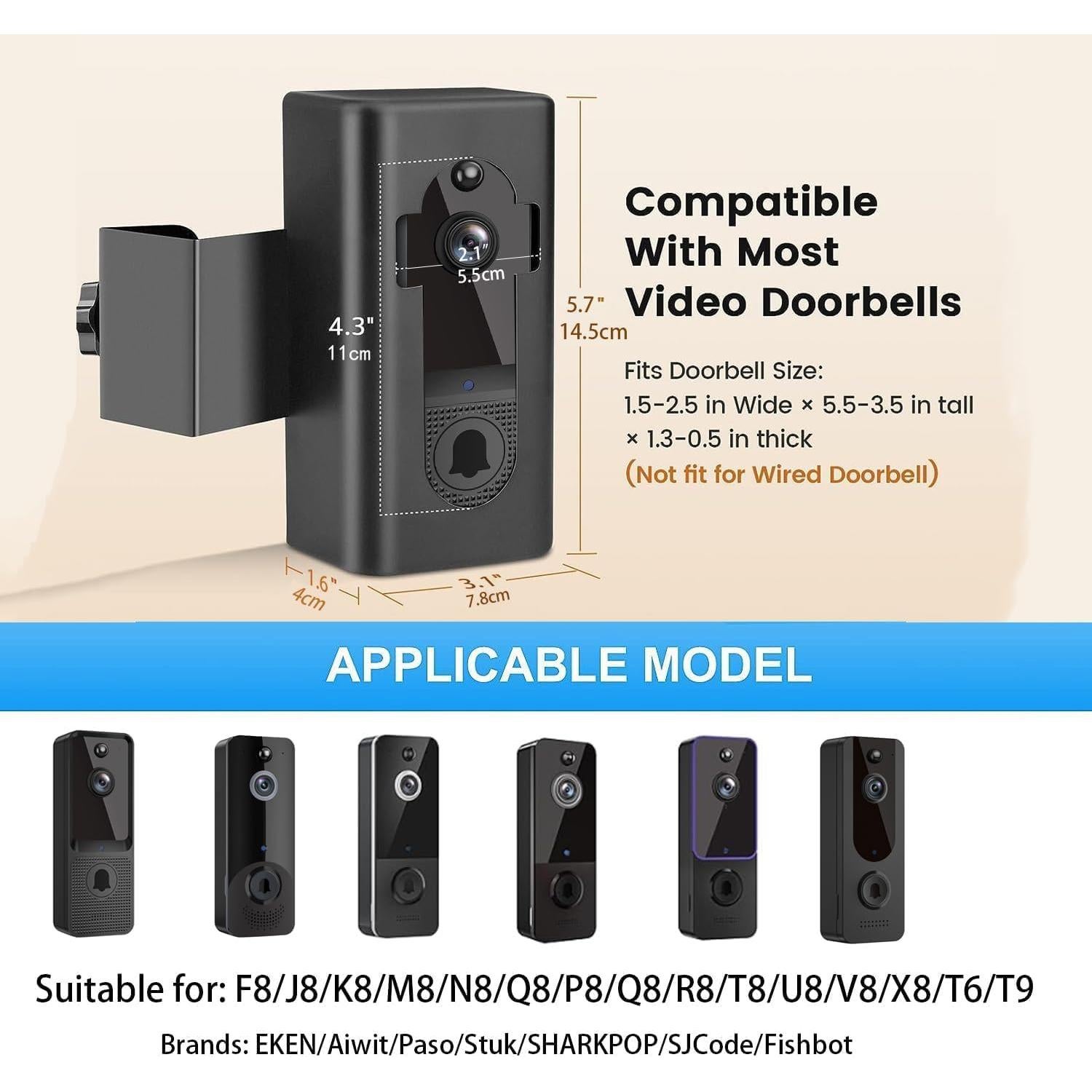 Soporte para Timbre de Video Antirrobo SWTH ML-021 Negro