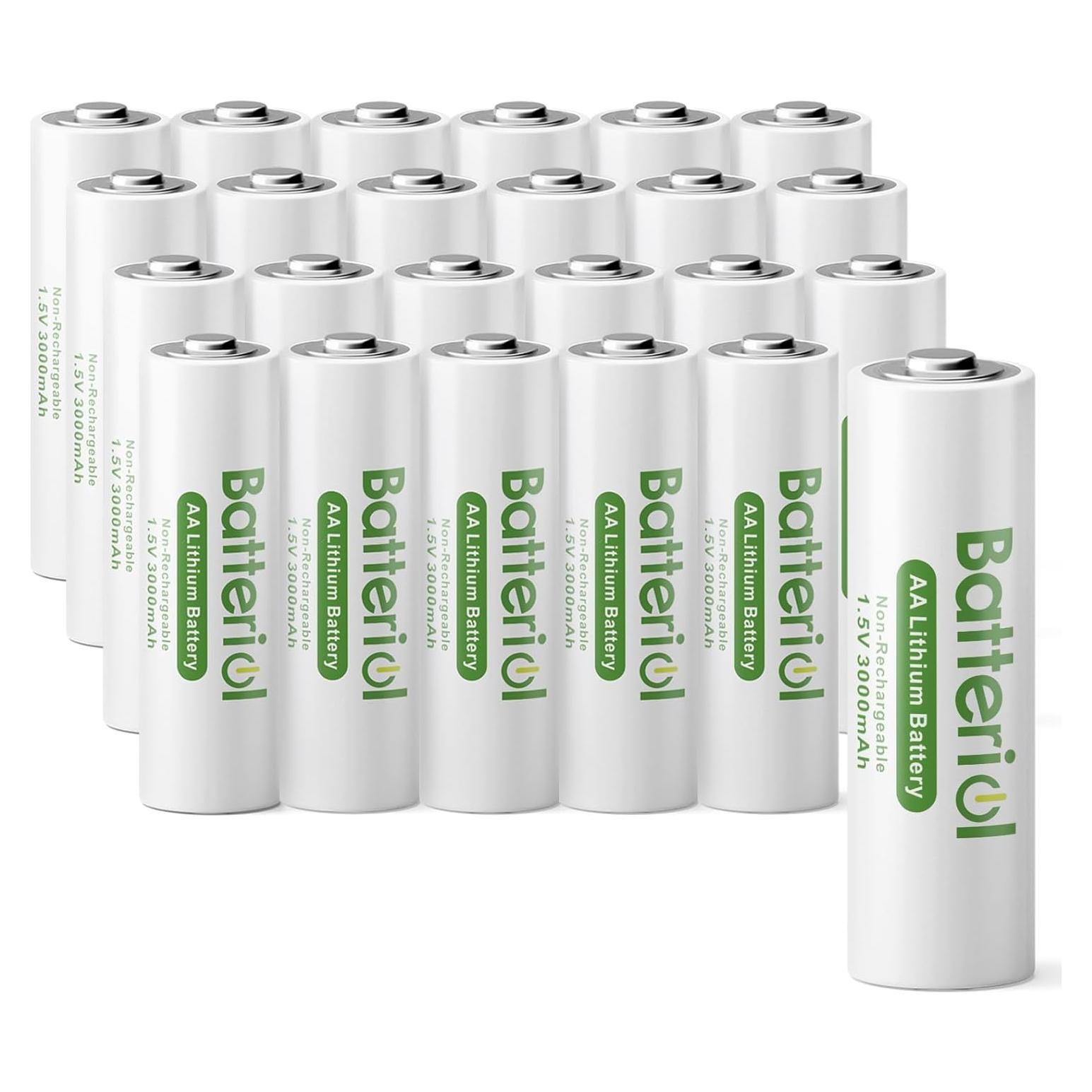 Baterías de Litio AA Batteriol 3000mAh 1.5V 24P No Recargables