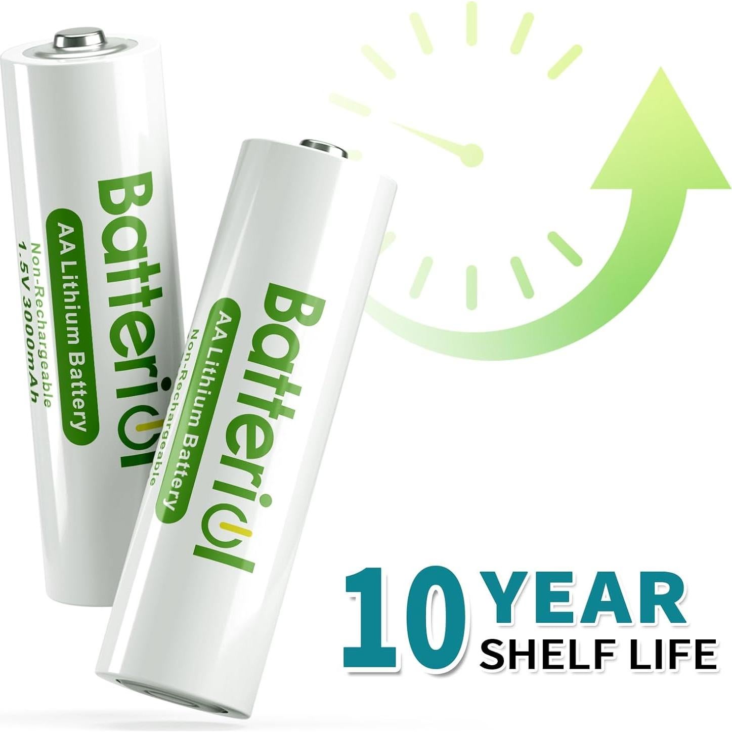 Baterías de Litio AA Batteriol 3000mAh 1.5V 24P No Recargables