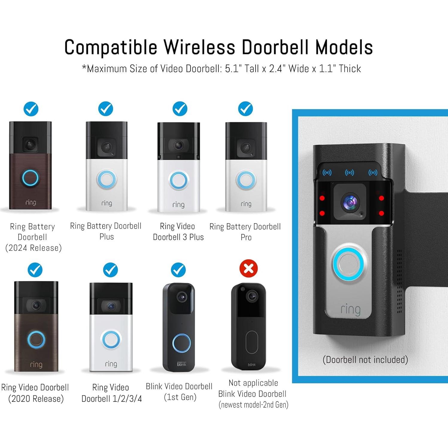 Soporte de Timbre Anti Robo Homalor para Ring y Blink - Negro Mate