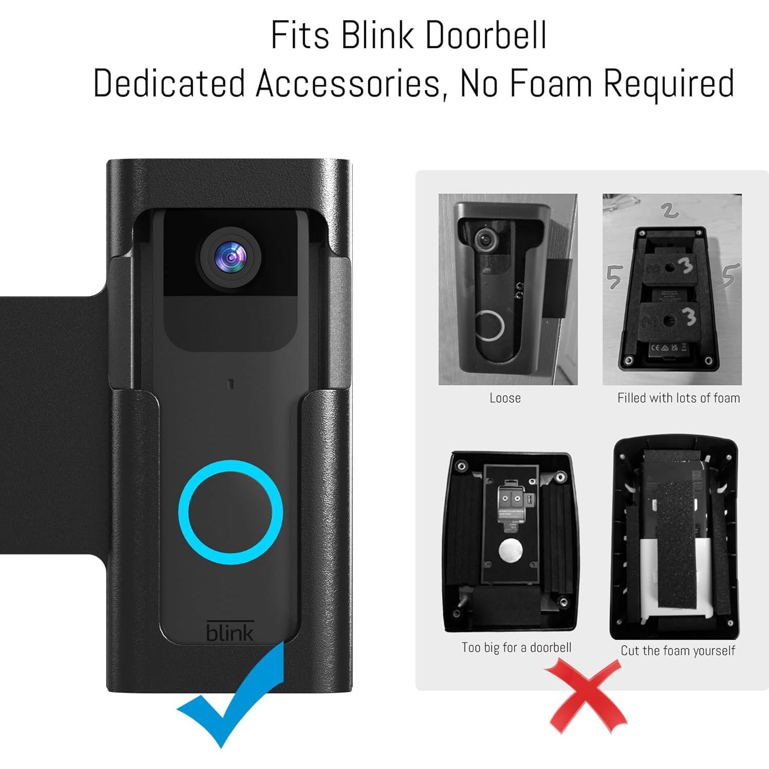 Soporte de Timbre Anti Robo Homalor para Ring y Blink - Negro Mate