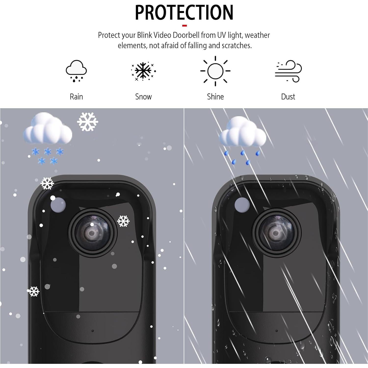 Funda de Silicona Impermeable HeyMoonTong para Timbre Blink 2da Gen