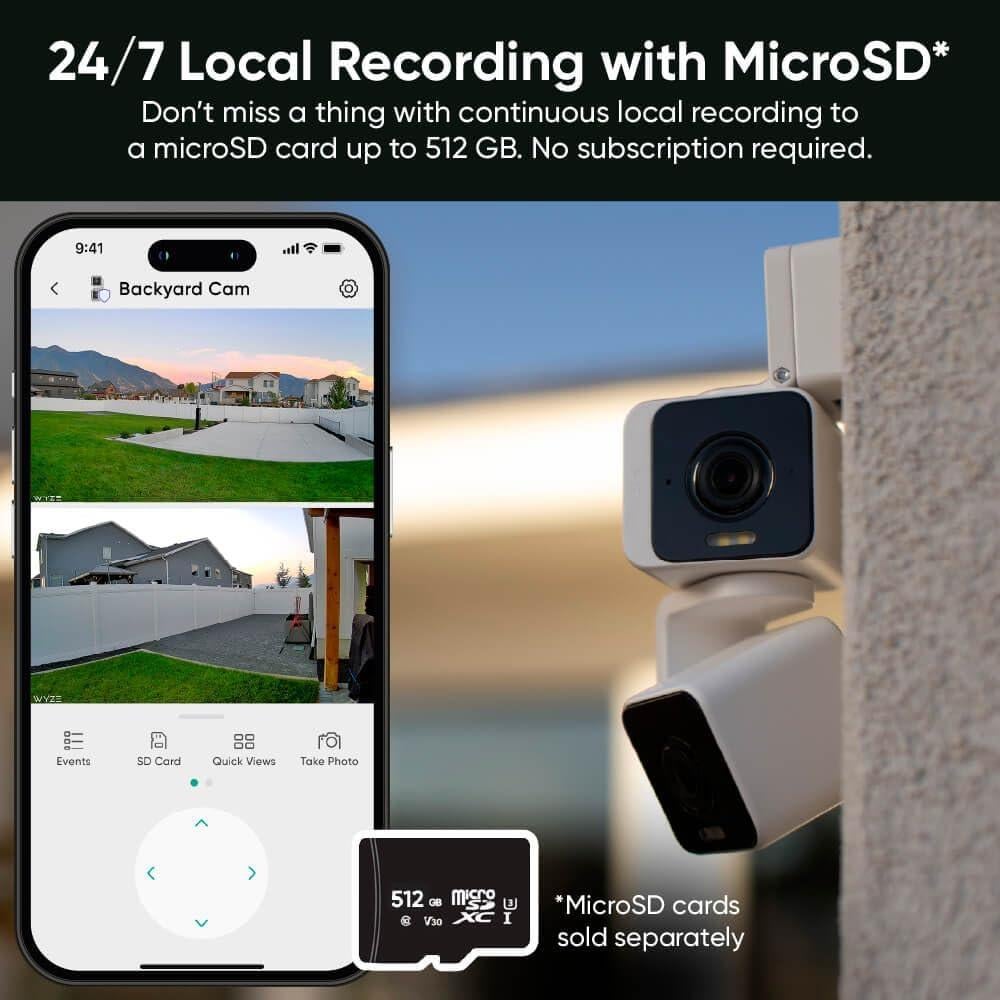 Cámara de Seguridad Wyze Duo Cam Pan 2K IP65 Interior/Exterior