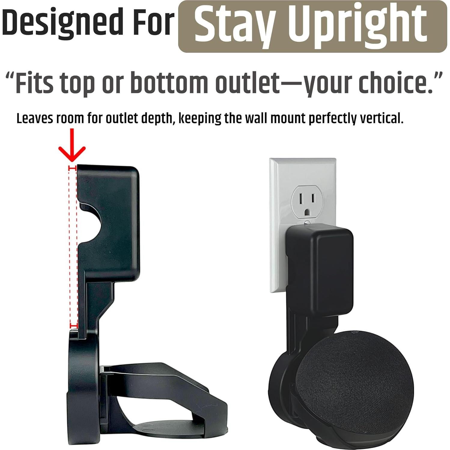 Soporte de Pared NoveraPrime para Echo Dot 4ta y 5ta Gen - Negro